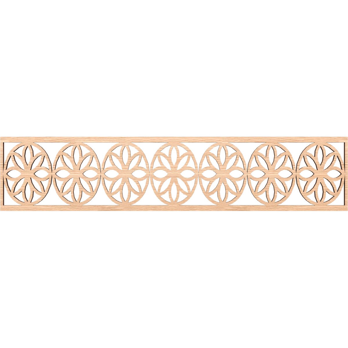 Ekena Millwork MLDB10X46BLURO Blume Fretwork Flat Trim 10-in x 3.9-ft Red Oak Brown Unfinished 2157177 Pierced Wall Panel Moulding