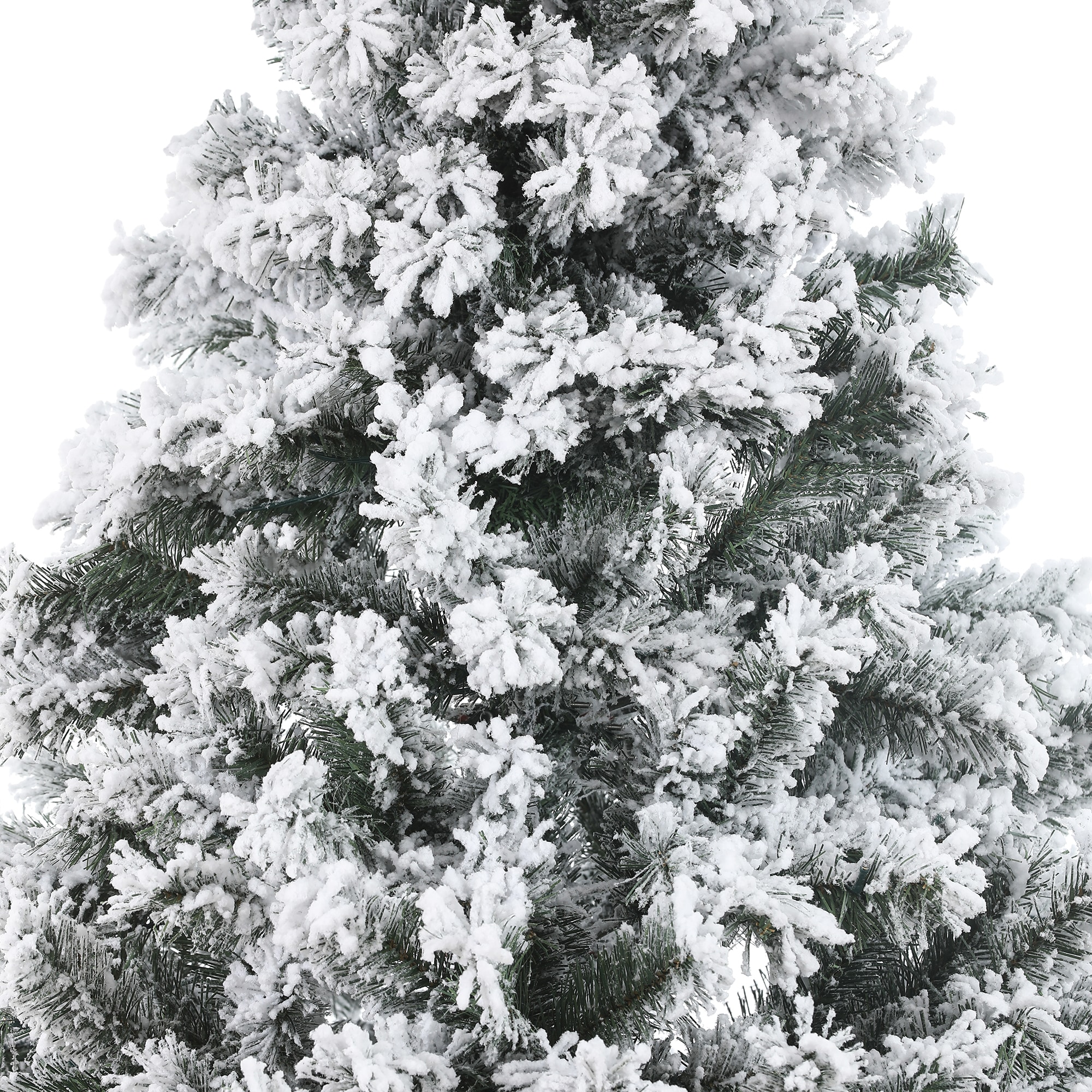 7-Foot White Flocked Spruce Artificial Christmas Tree with LED Lights