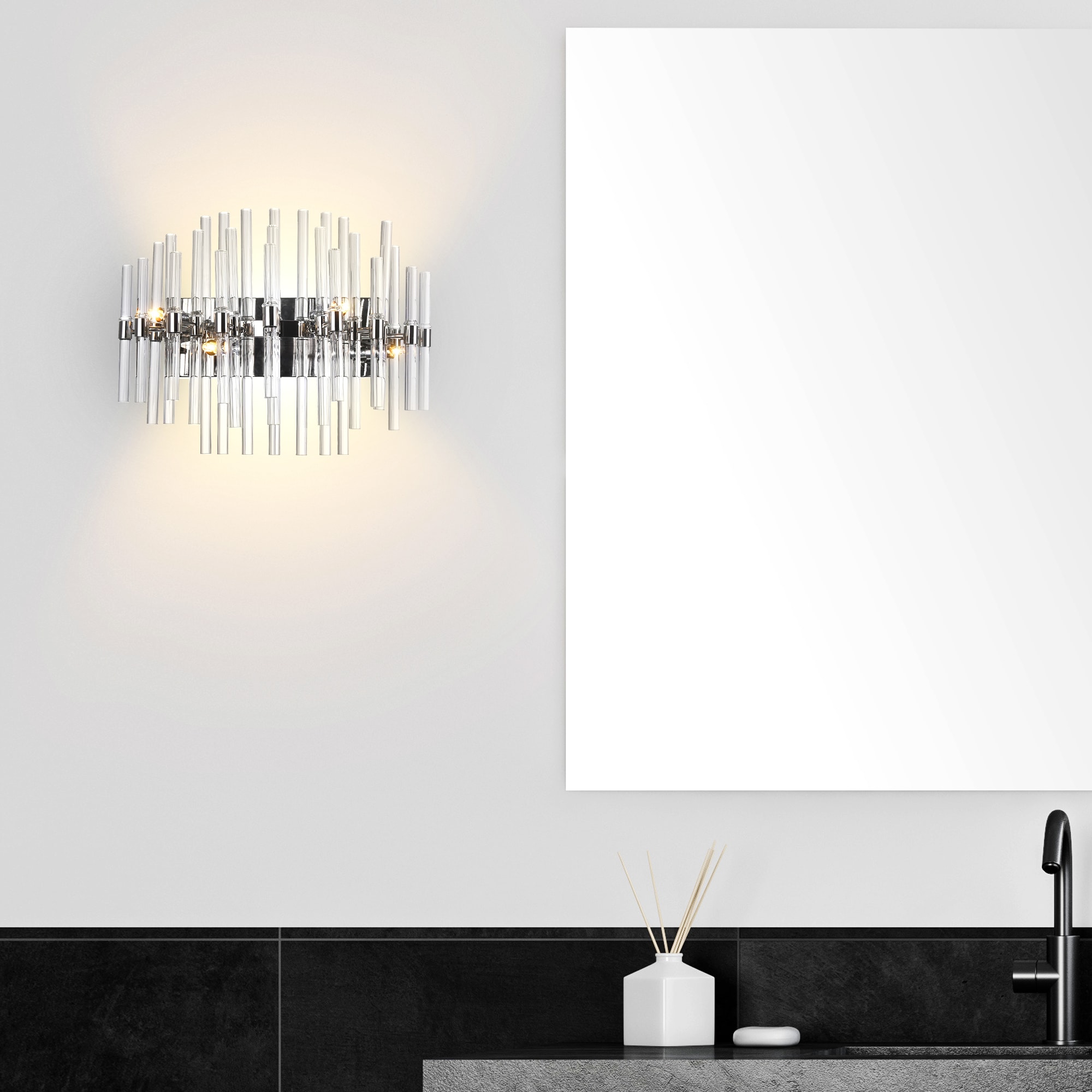 CWI Lighting 1137W18-4-613 Miroir 18-in 4 -Light Polished Nickel Traditional Vanity light