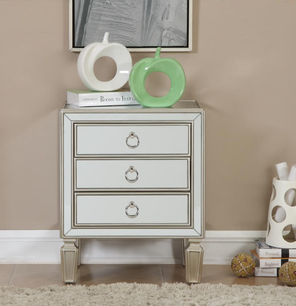 Trio White and Champagne Gold Chest of Drawers