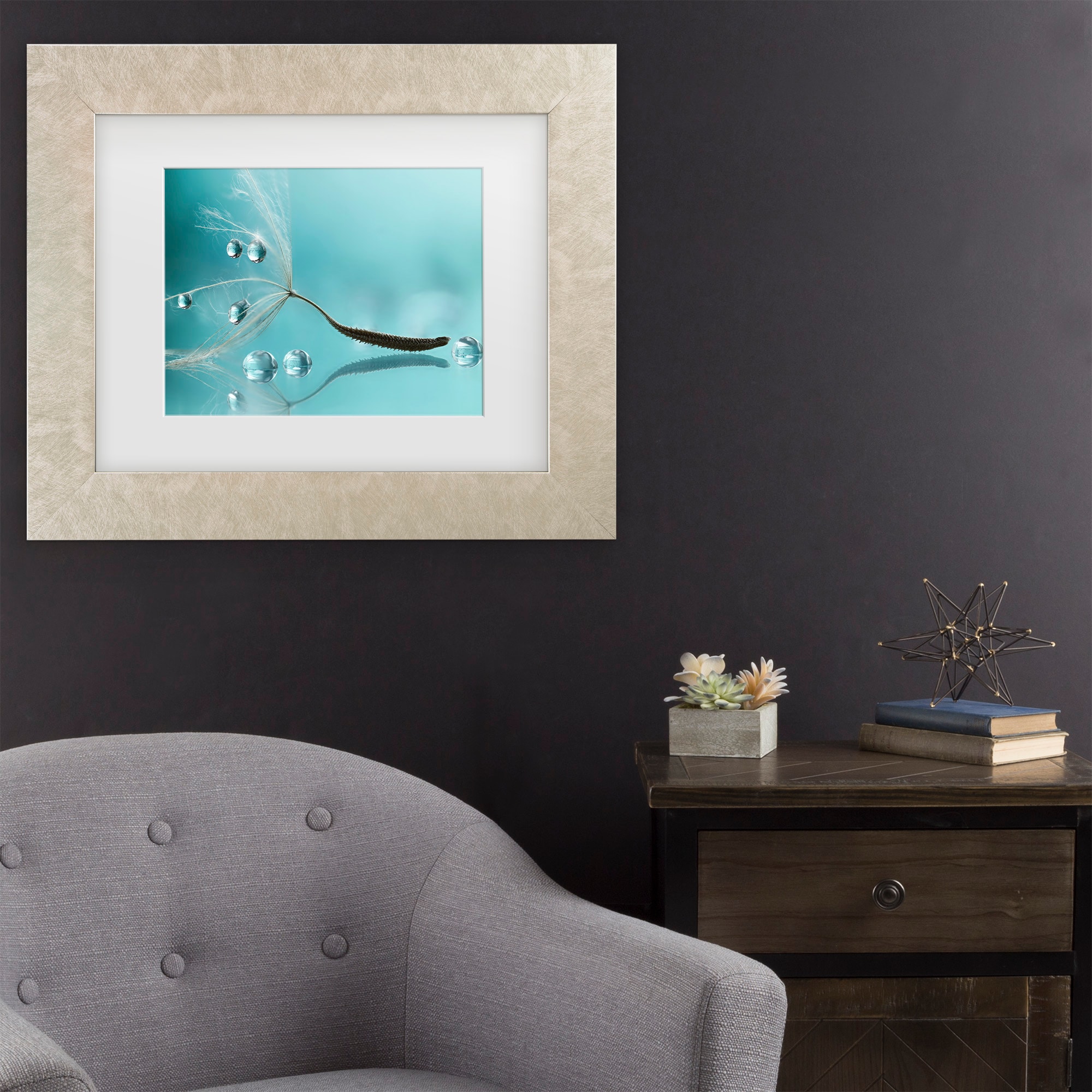 Trademark Fine Art 1X10945-C1114MF Water Rina Barbieri Champagne Frame Wood Framed 11-Inches H x 14-Inches W Modern Canvas Print