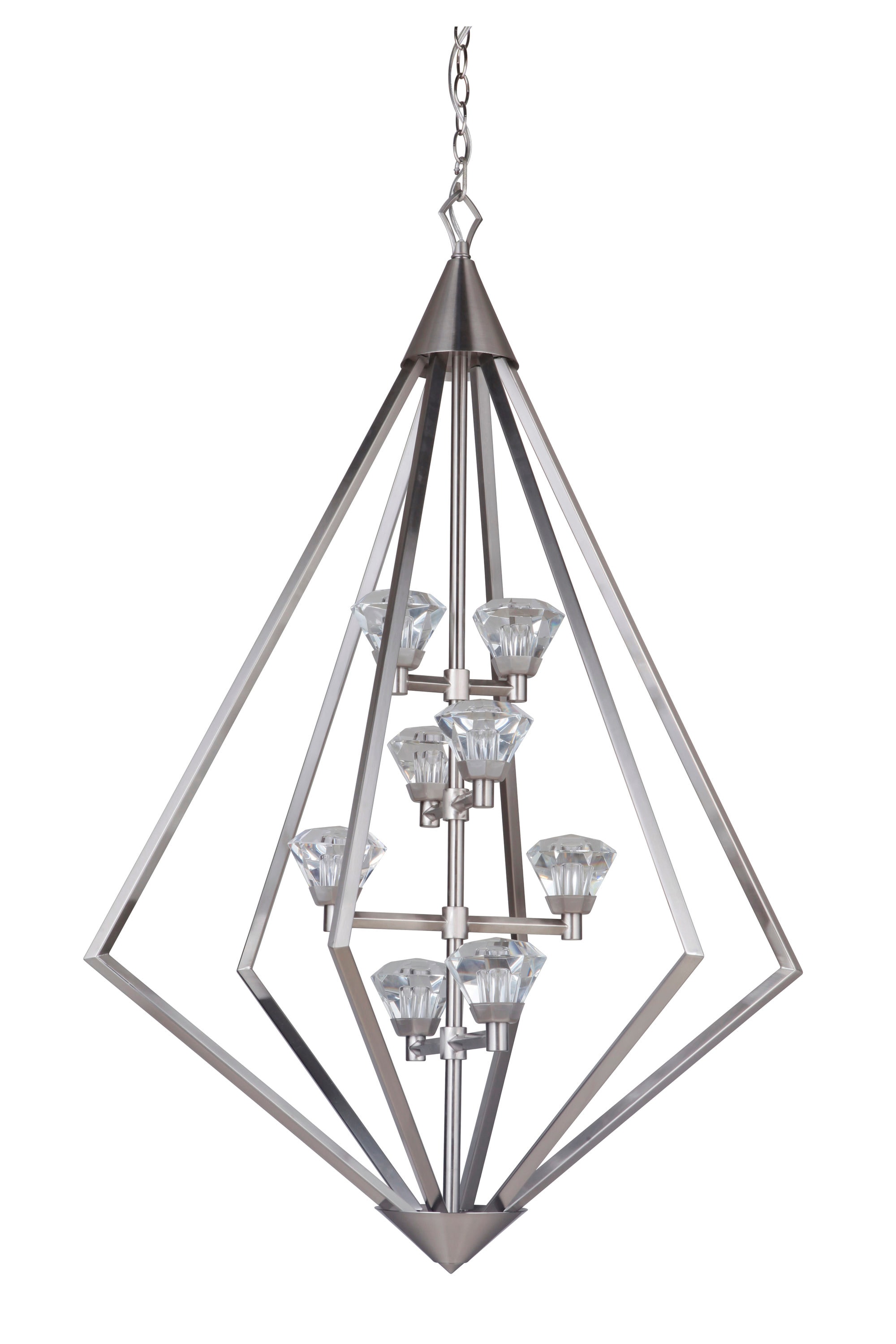Craftmade 49738-BNK-LED Radiante 8-Light Brushed Nickel Transitional LED Dry rated Chandelier