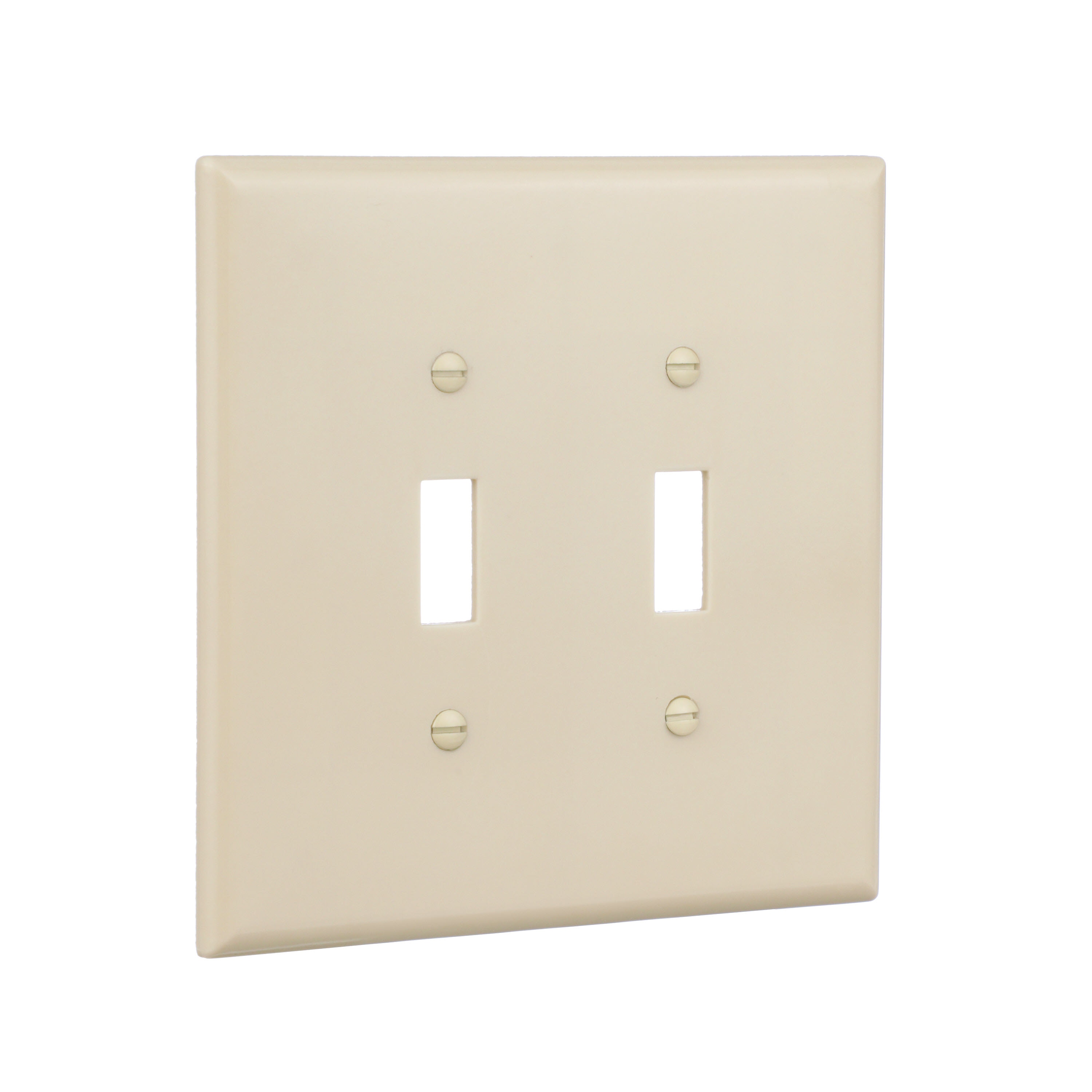 Eaton 2-Gang Jumbo Size Ivory Thermoplastic Indoor Toggle Wall Plate In ...