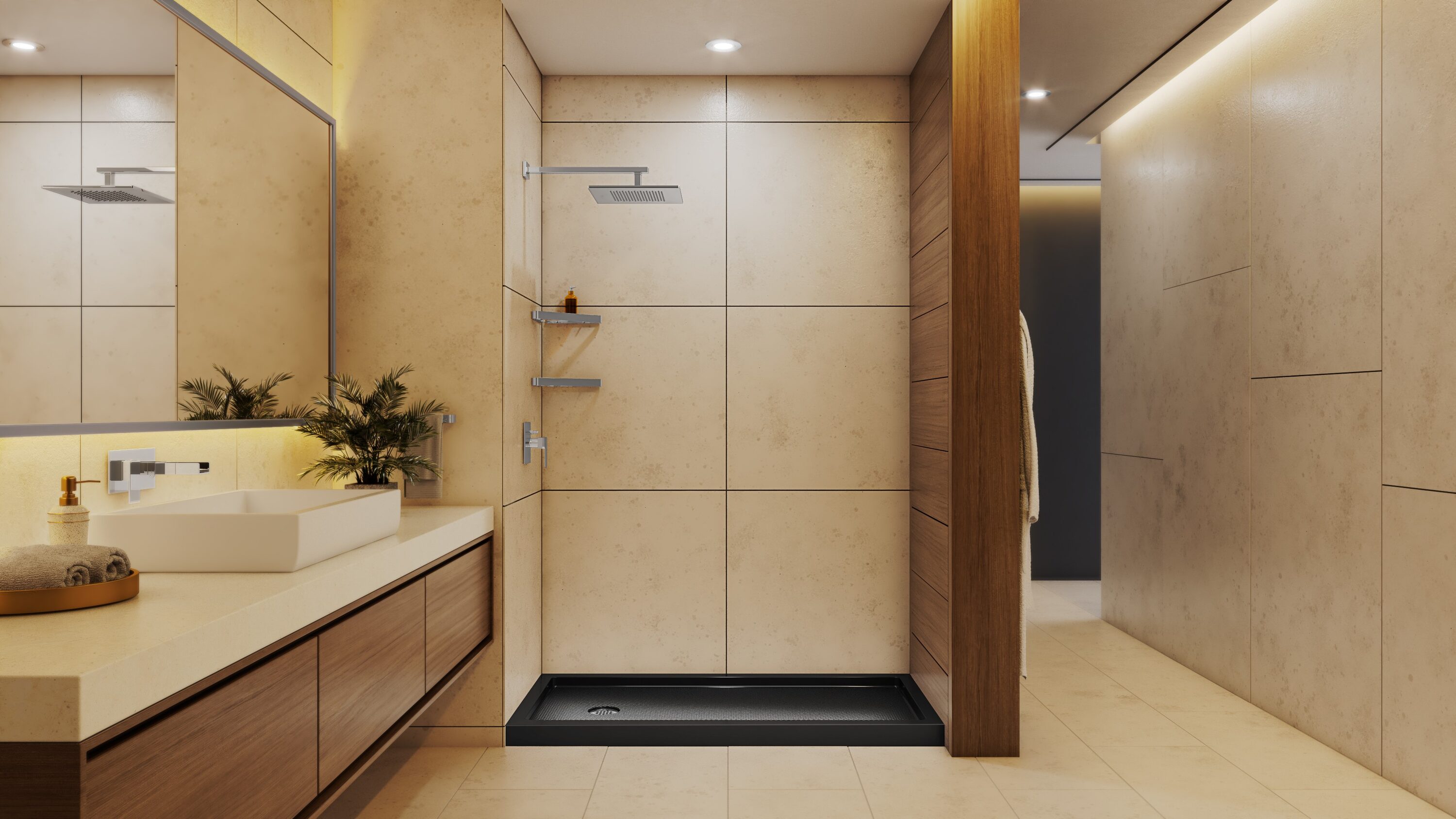 DreamLine SlimLine 60-in W x 30-in L Right Black Single Threshold Rectangle Shower Pan Base with 2.75-in H Threshold