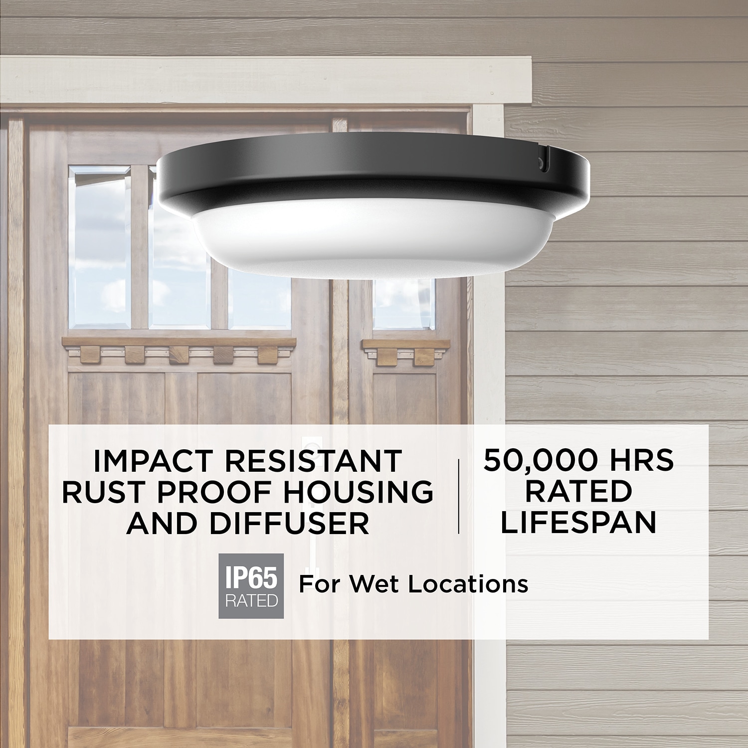 Dean 8'' Black Aluminum LED Outdoor Flush Mount Light