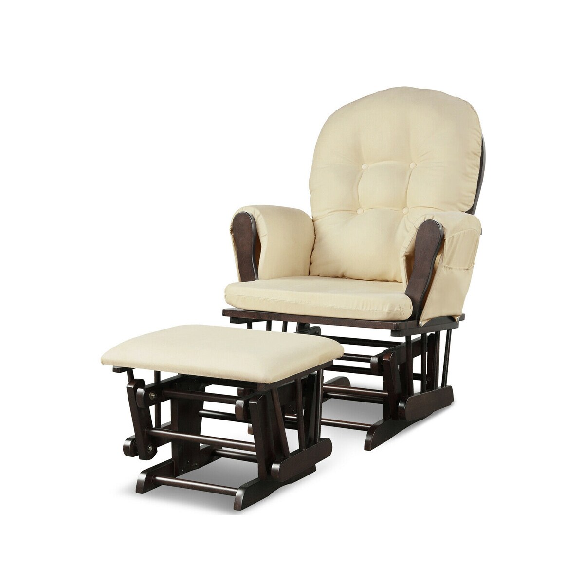 Fenbeli Glider Rocking Chair with Ottoman Set for Nursery Living Room and Bedroom Comfort