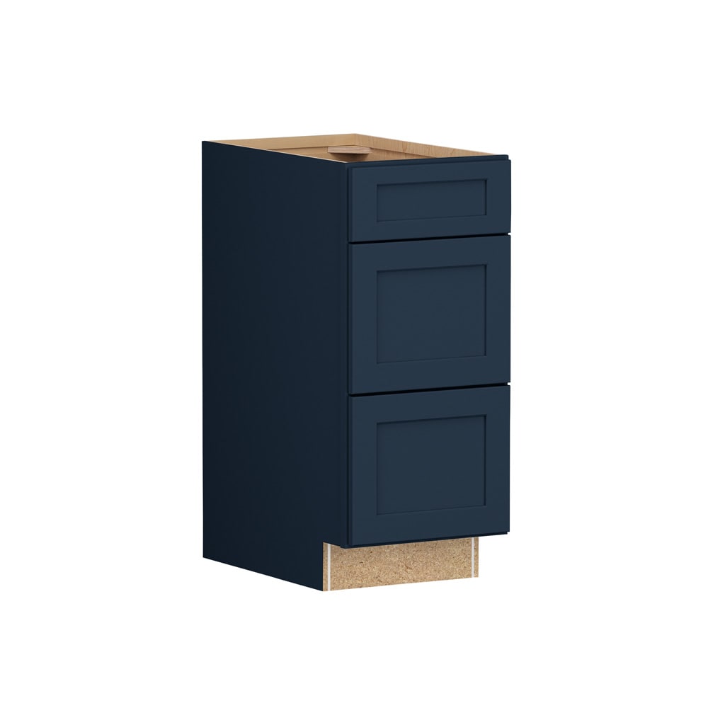 Shenandoah Breckenridge FOL 15-in W x 34.5-in H x 24-in D Navy Painted Drawer Base Fully Assembled Cabinet Recessed Panel Shaker