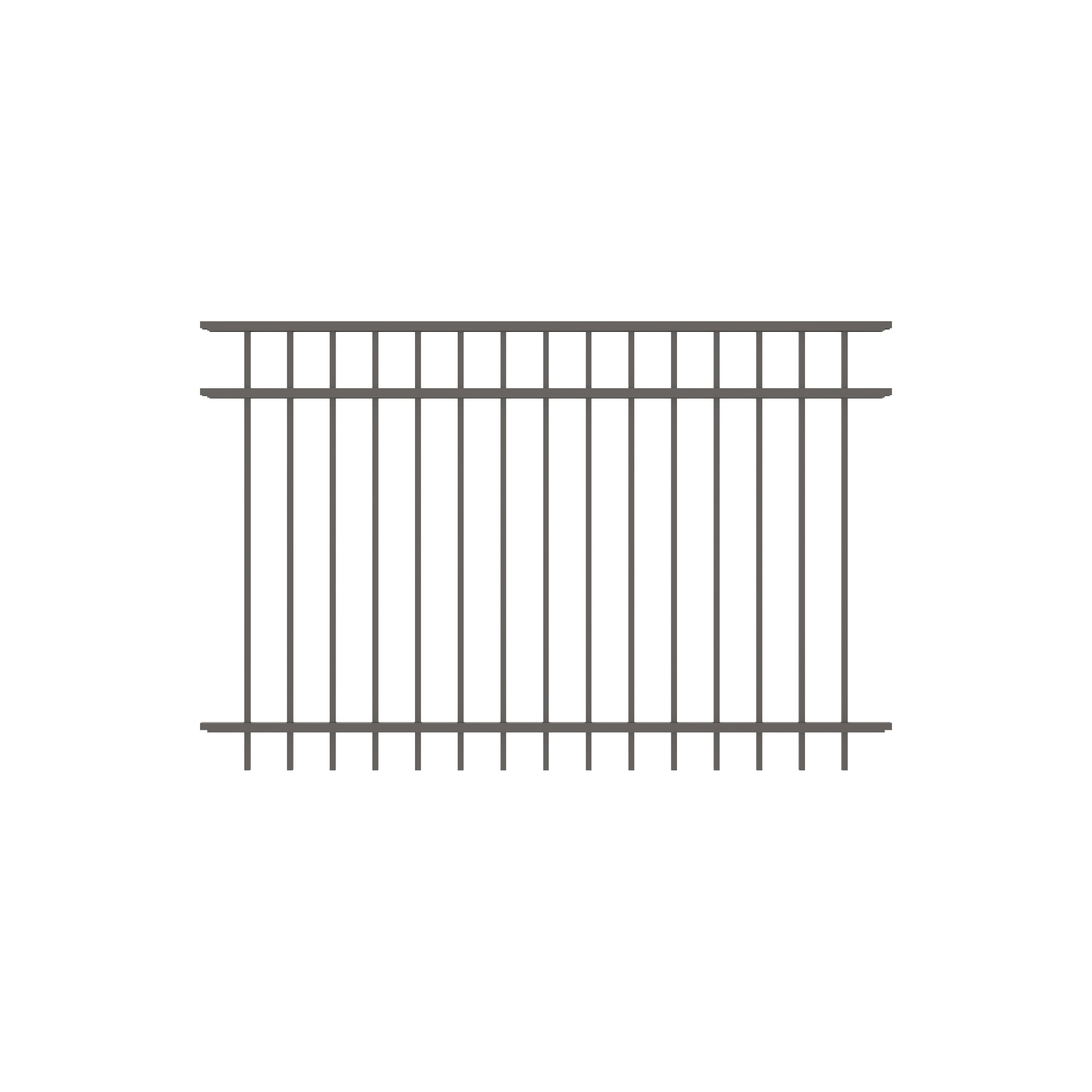 Freedom 73008867 New Haven 4-ft H x 6-ft W Pewter Aluminum Decorative Spaced picket Fence panel