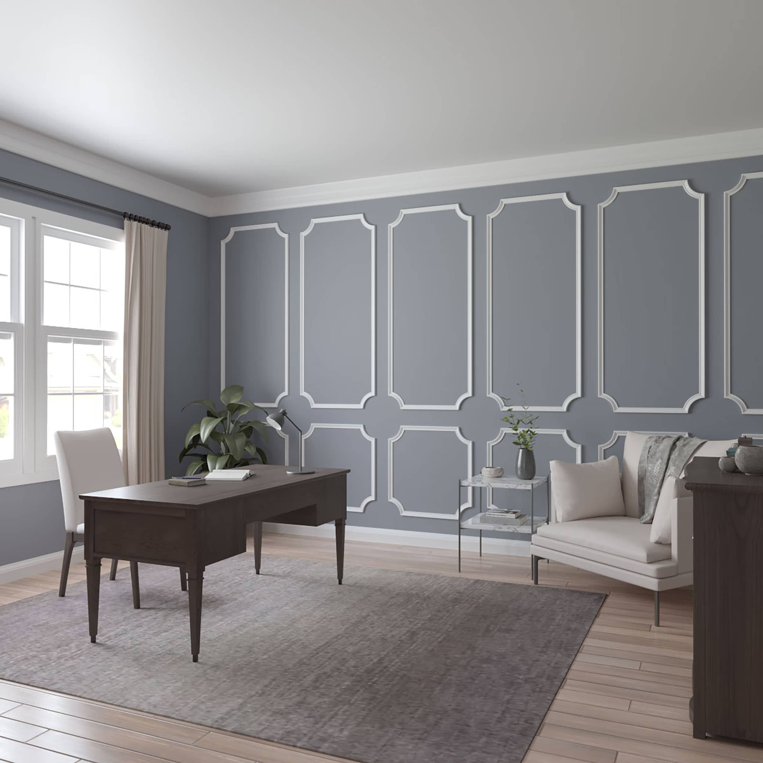 White Polyurethane Crown Panel Moulding, 94.5 Inches