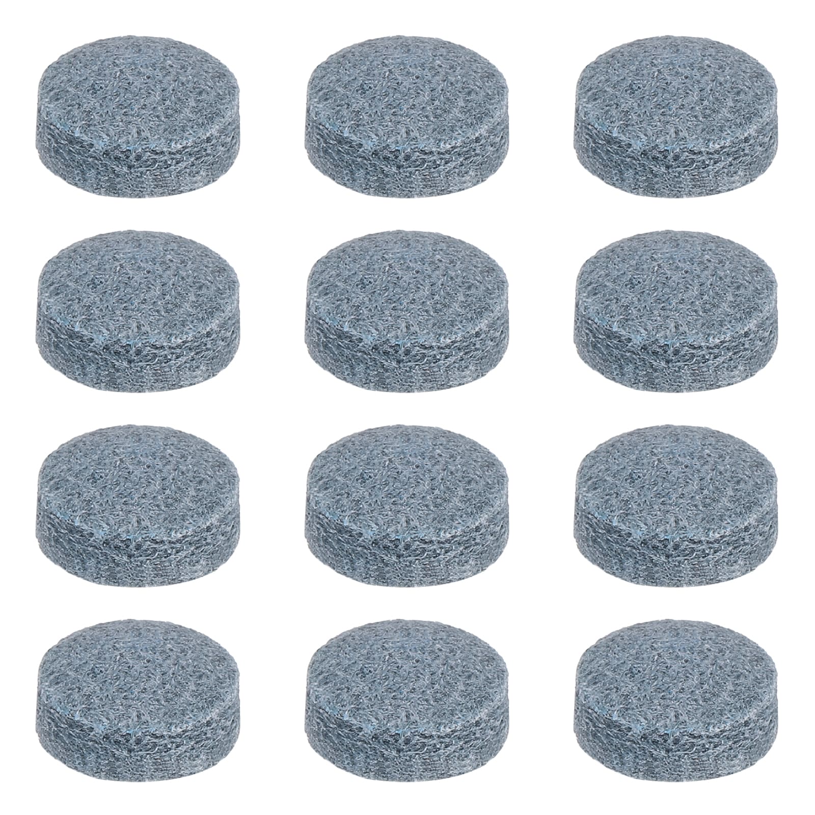 Unique Bargains 12pcs Billiard Pool Cue Tips Pool Cue Tips Replacement Kit Cow Leather Pool Cues Repair Accessories - Fitting for (Table Cues Stick Head/Snooker Games Supplies) 12 mm Grey