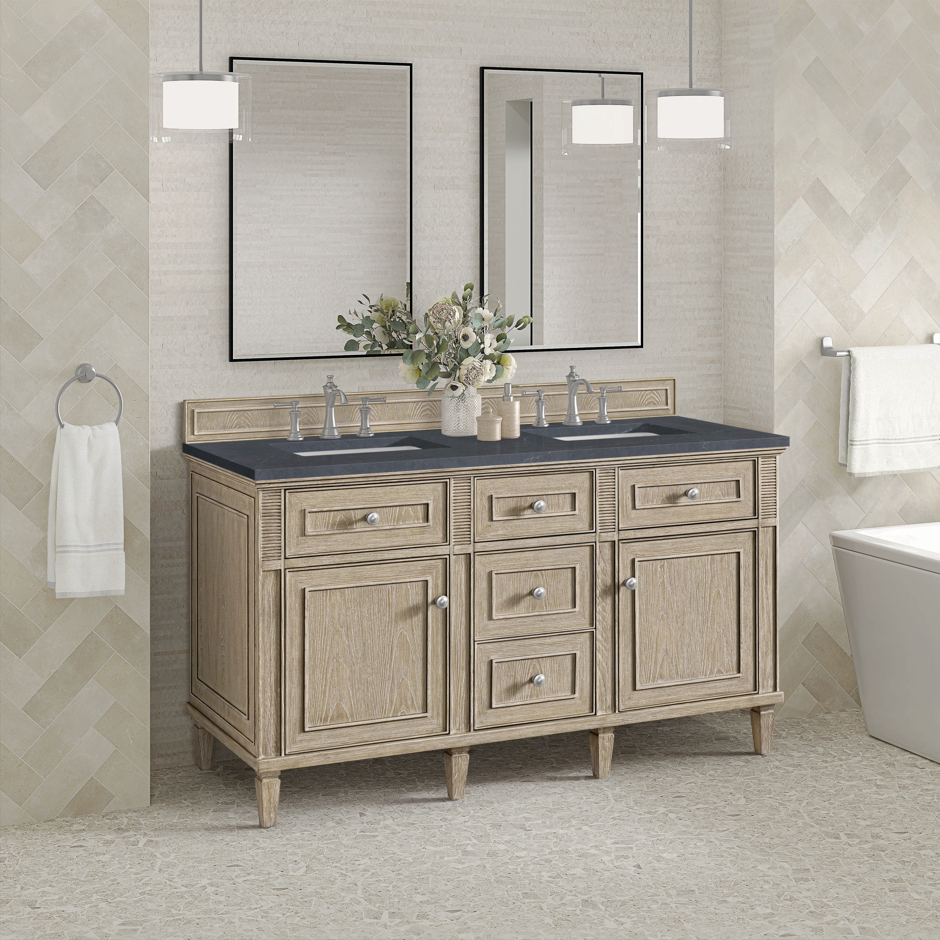 James Martin Vanities 424-V60D-WWO-3CSP Bath-Vanity-Combo - View #3