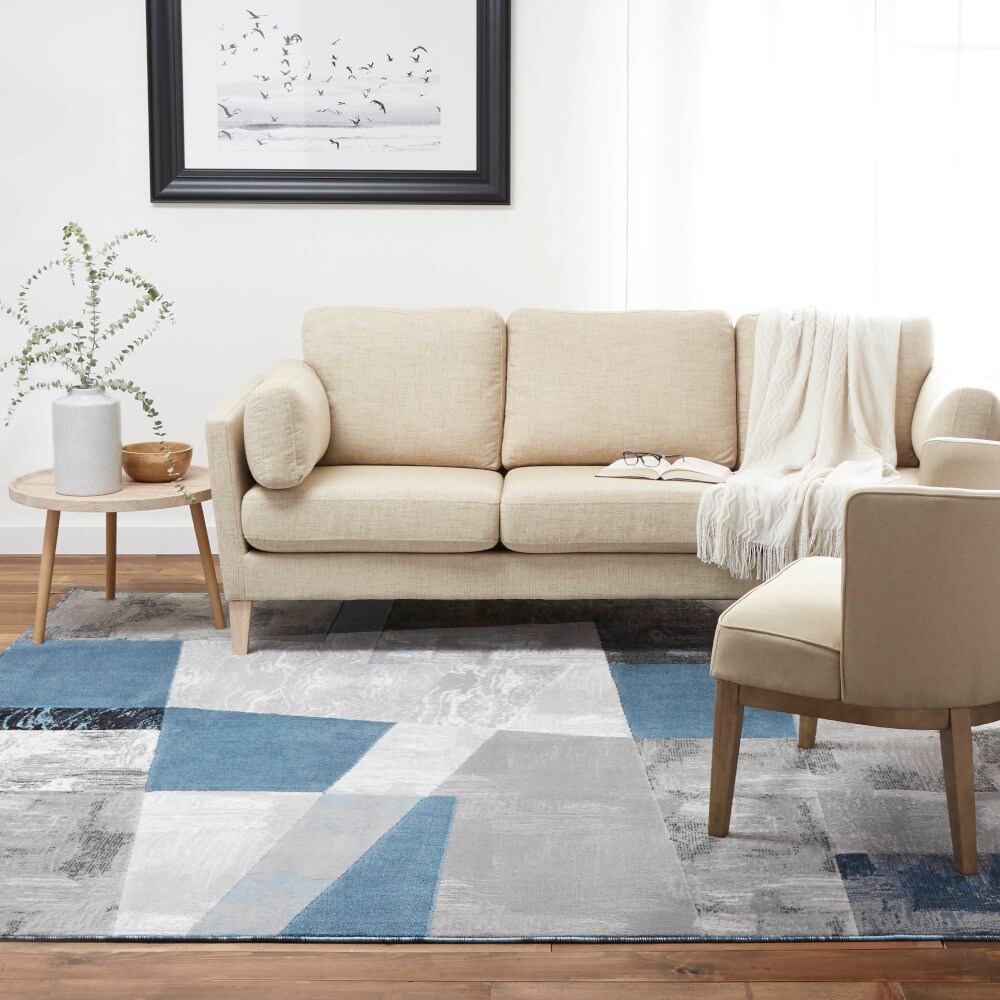 Home Dynamix 1N-HD1237-705 Catalina Bismark 8 x 10 (ft) Loomed Polypropylene Gray-Blue Rectangular Indoor Geometric Area rug