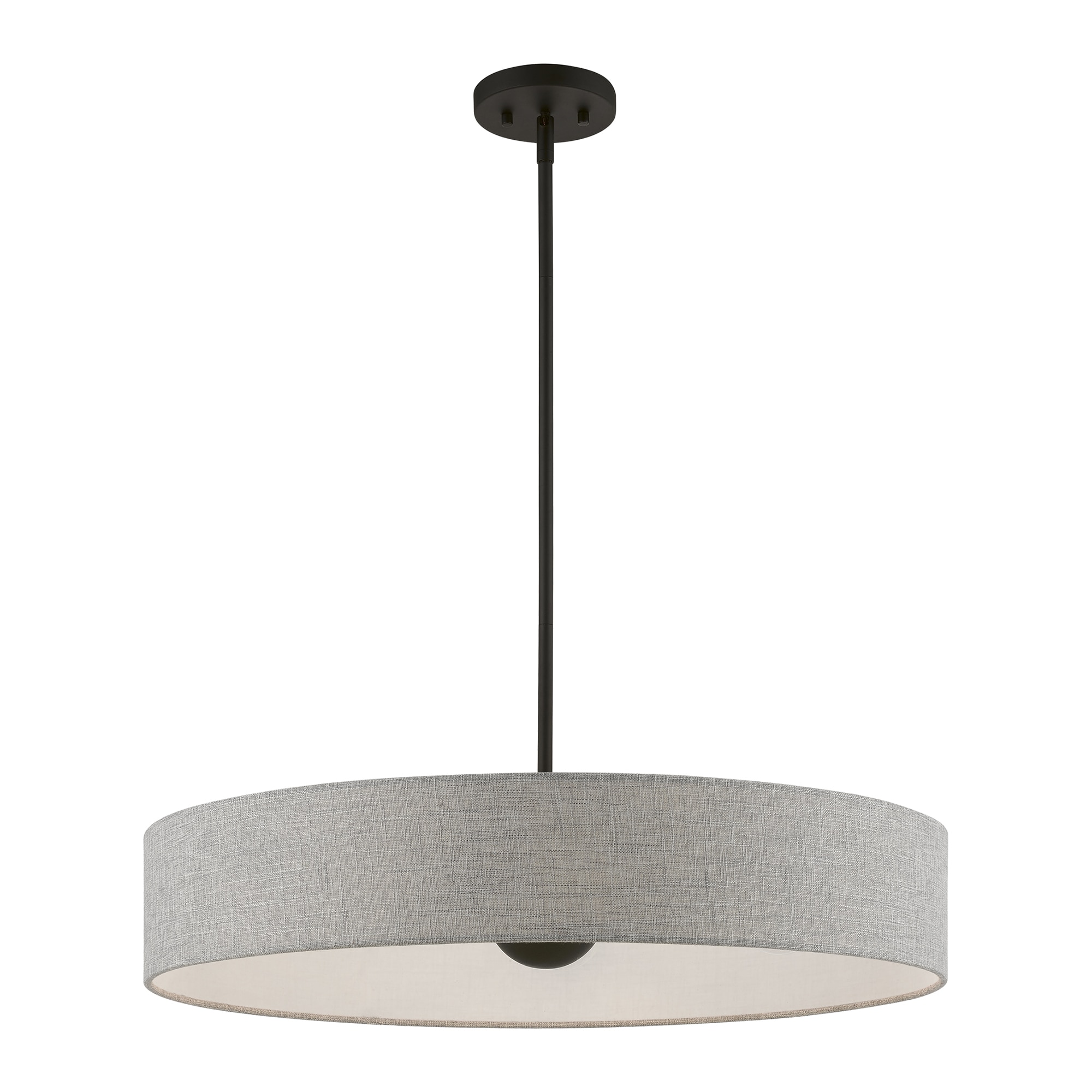 Elmhurst Black Nickel Glass LED Drum Pendant Light