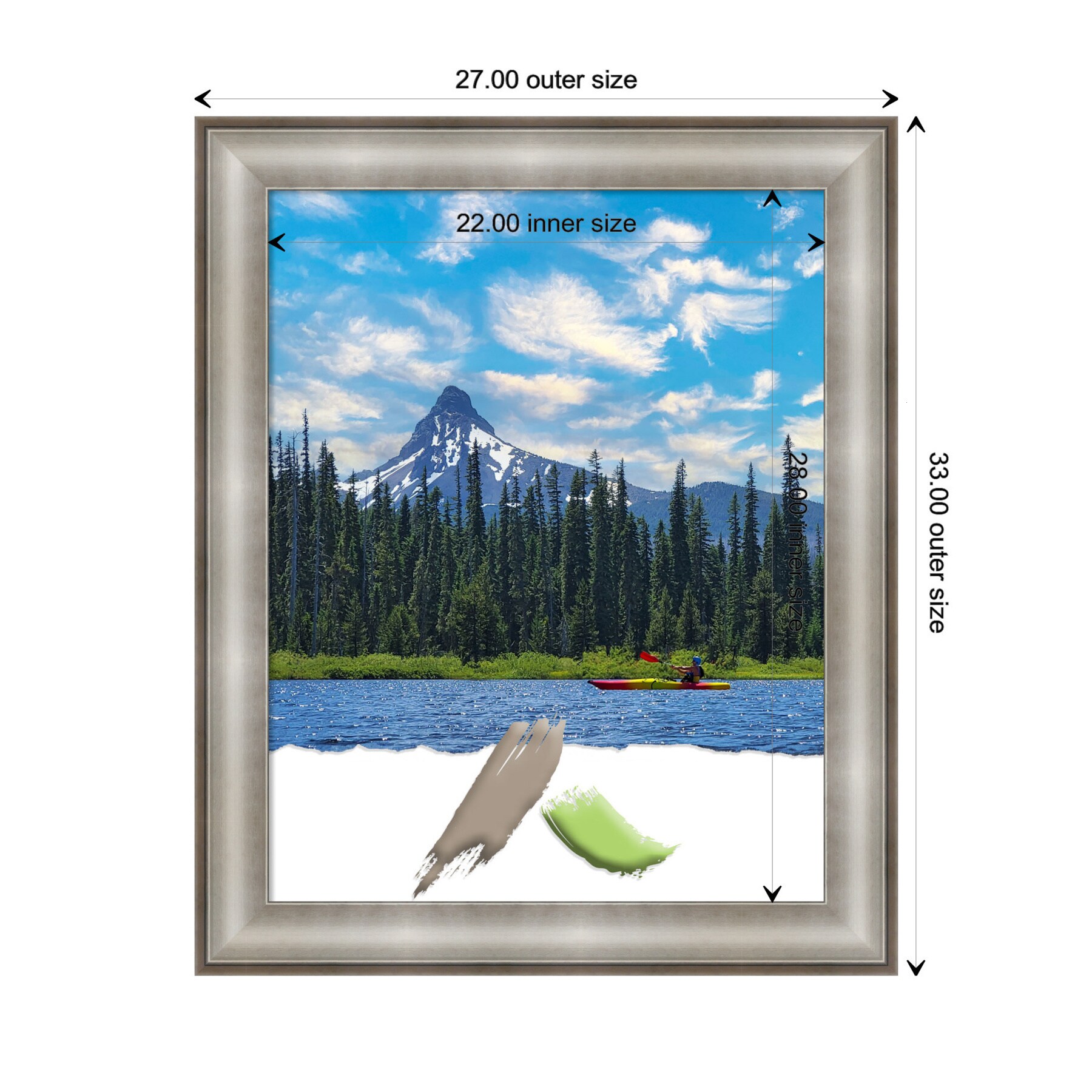 Imperial Silver 22x28 Polystyrene Wall Picture Frame