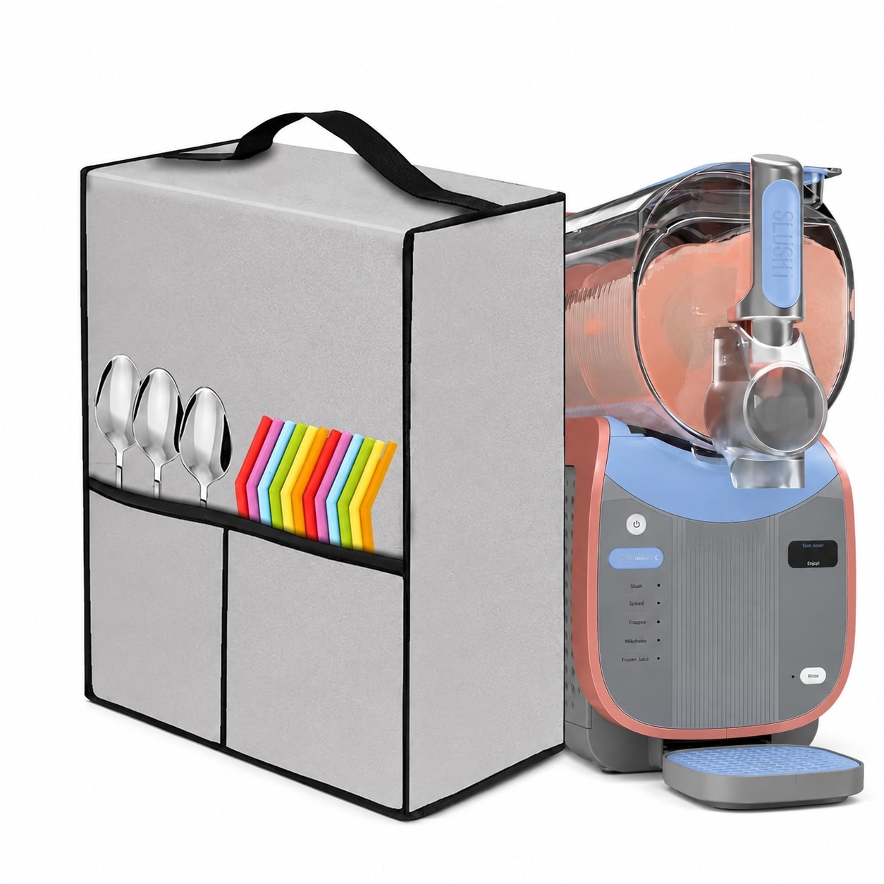 DHMHD Slushie Machine Cover for Ninja SLUSHi Max FS605 Heavy Duty Waterproof Protective Cover for Frozen Drink Maker with Storage Pockets #LDH0818X063