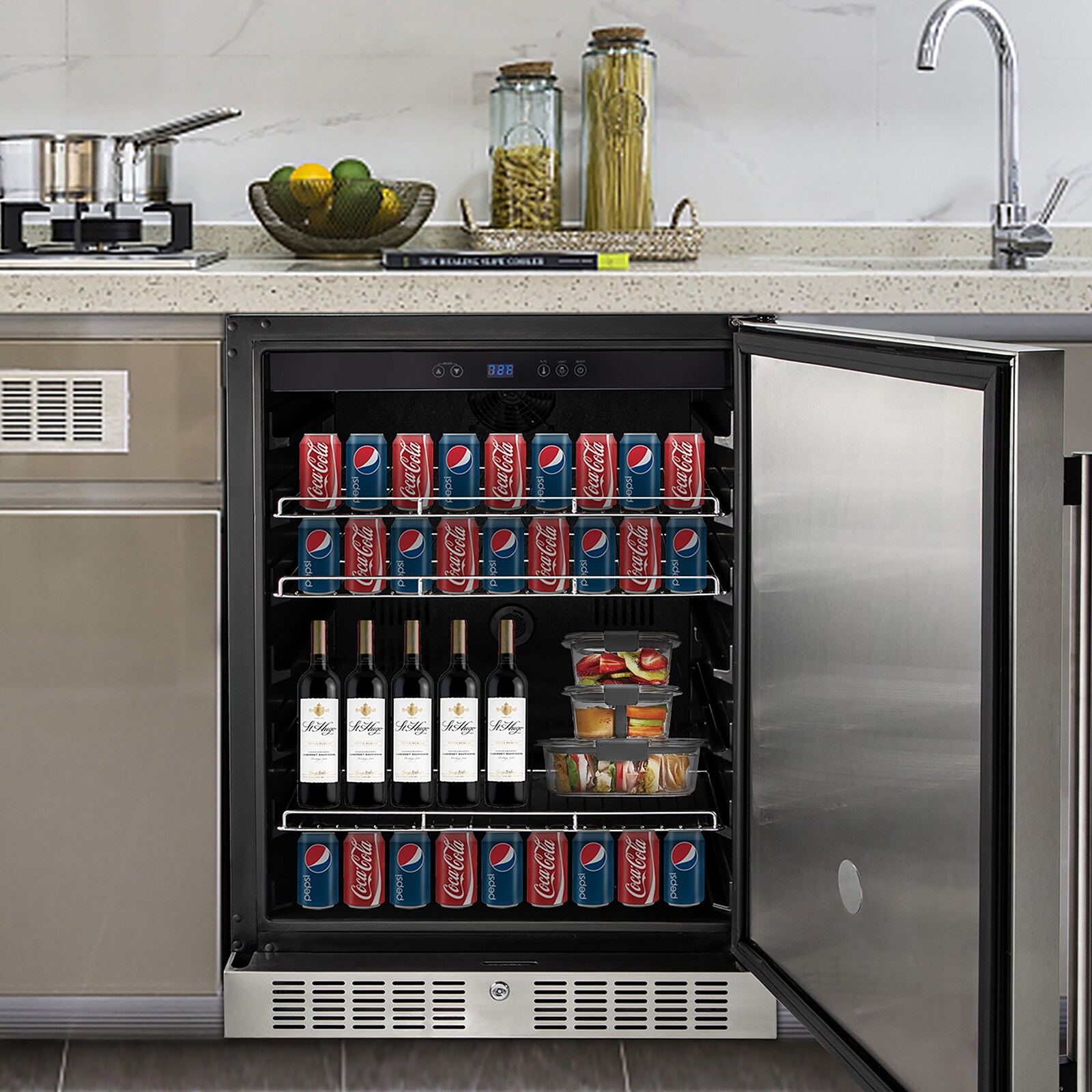 VEVOR 24 Undercounter Refrigerator, 2 Drawer Built-in Beverage