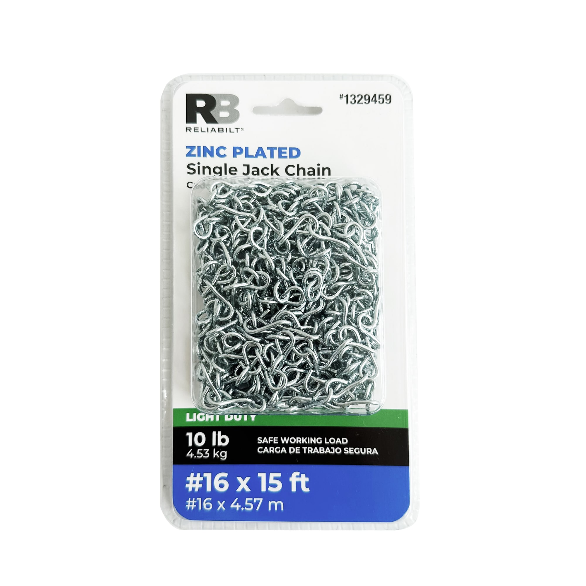 RELIABILT AC5084C #16 x 15.0-ft Weldless Zinc plated Steel Chain