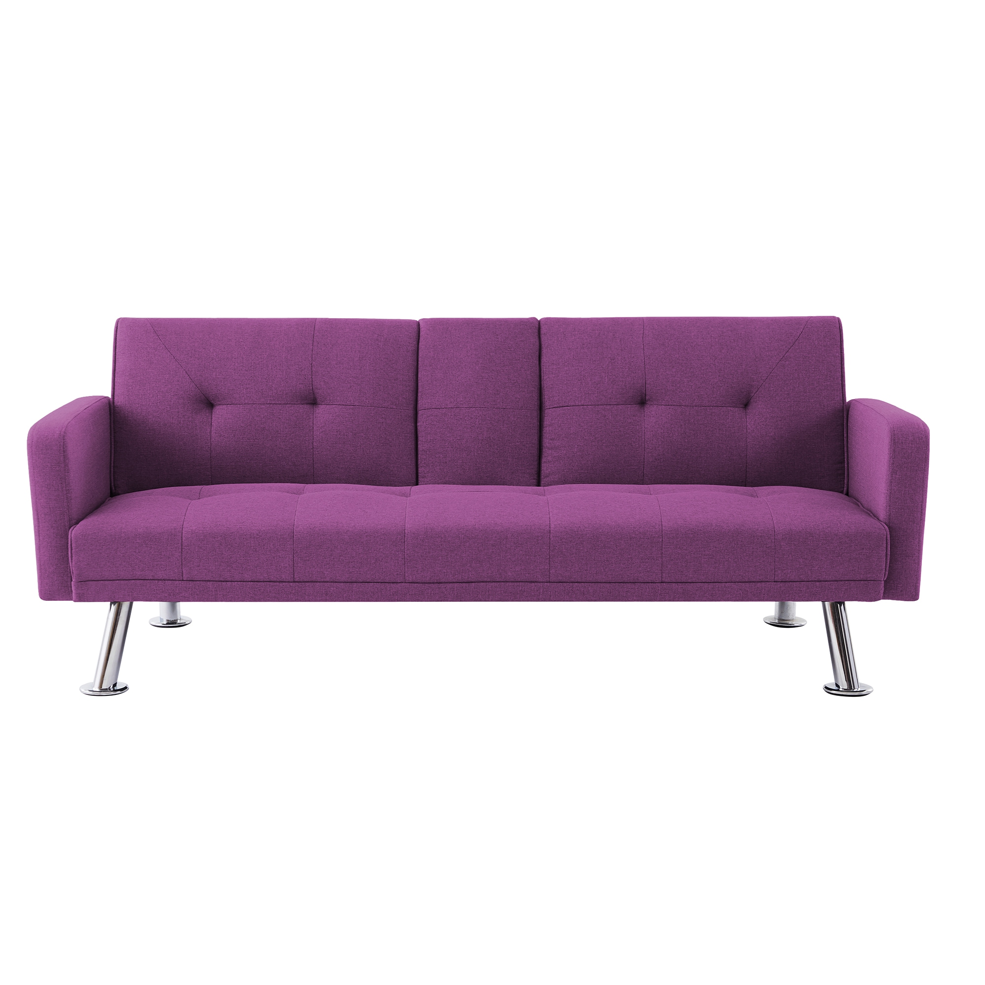 CASAINC Modern velvet sofa 73.23-in Modern Purple Cotton Reclining Sofa ...