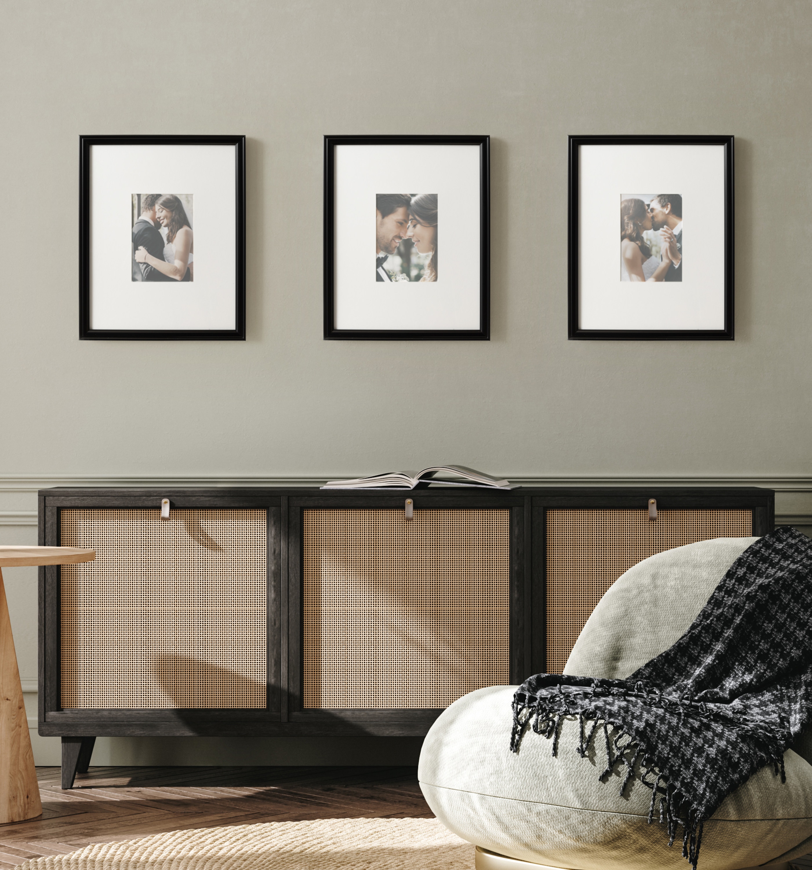 Black Polystyrene 5x7 Wall Photo Frame Set of 3