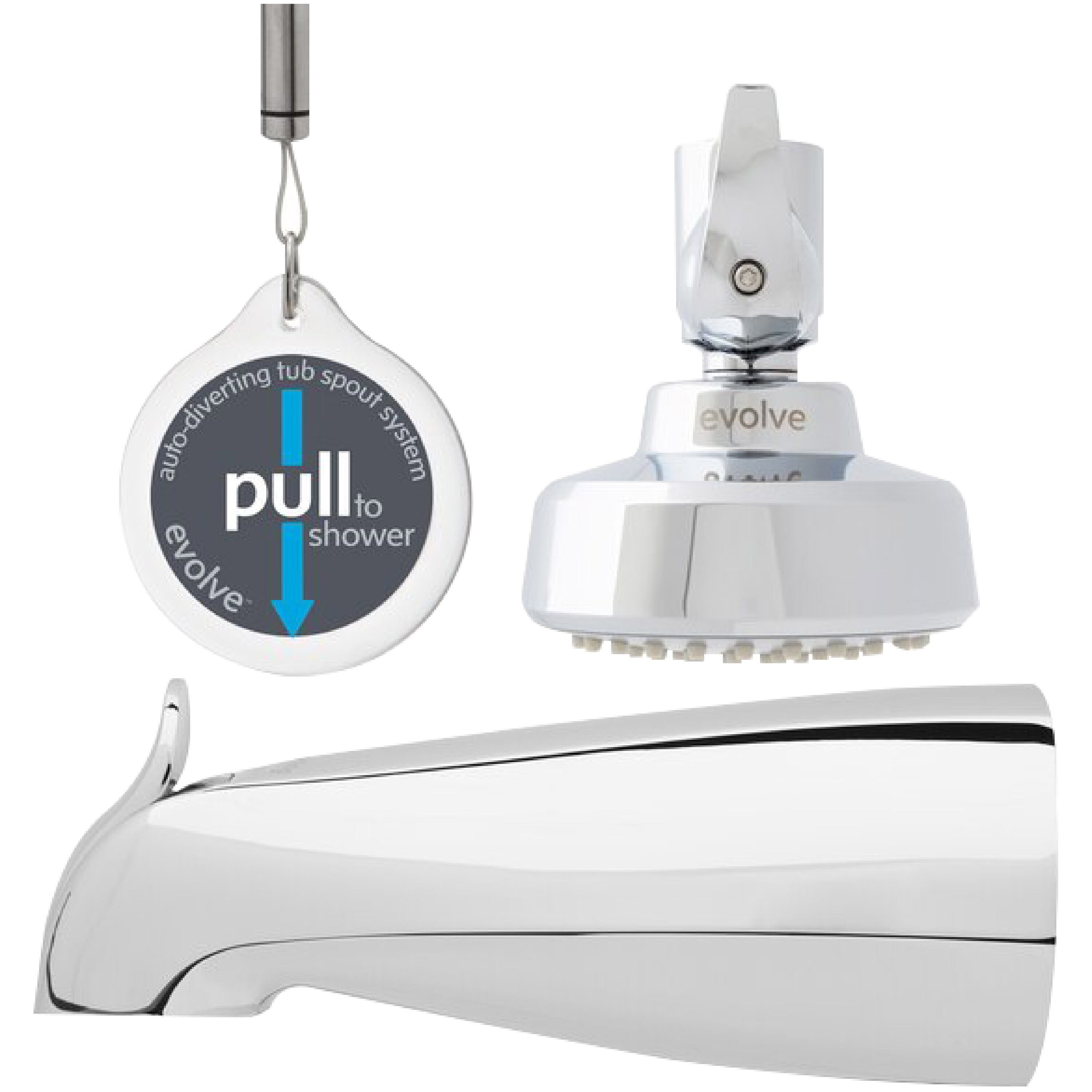 Evolve EV3382-CP150-CT-CS Thermostatic Valve Polished Chrome 3.25-in Round Handheld Shower Head (9-Pack) 1.5-GPM (5.7-LPM)