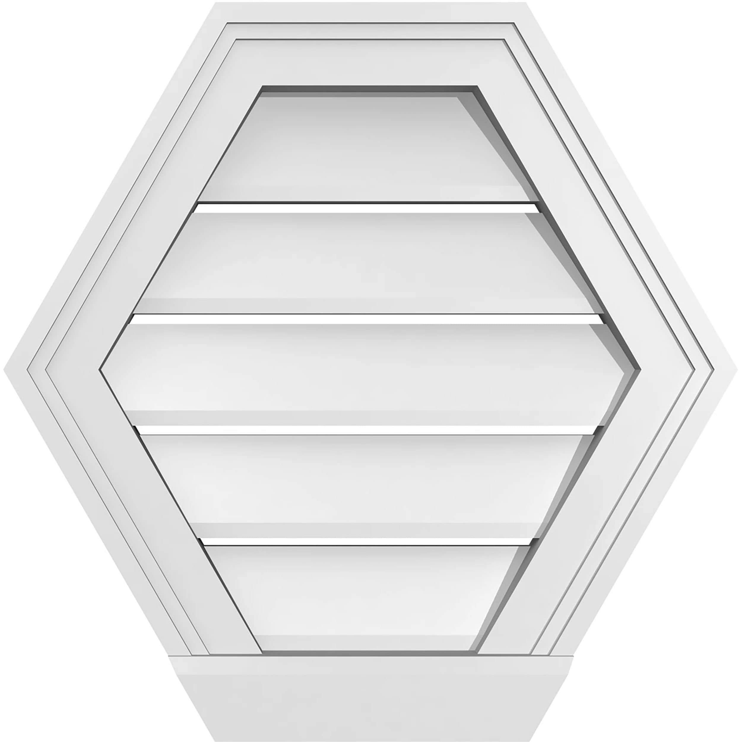 Ekena Millwork GVPHP18X1803SF 18-Inches x 18-Inches Off-white Peaked PVC Gable Louver Vent