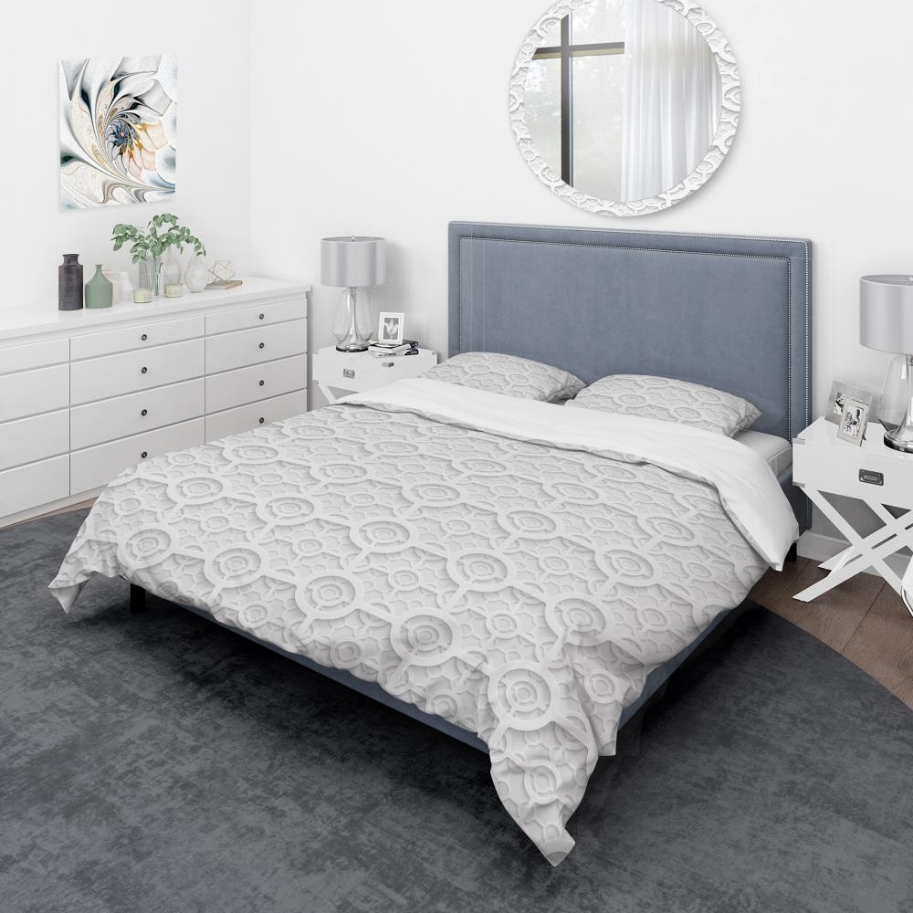 Designart BED18856-Q 3 -Piece White Queen Duvet cover Set