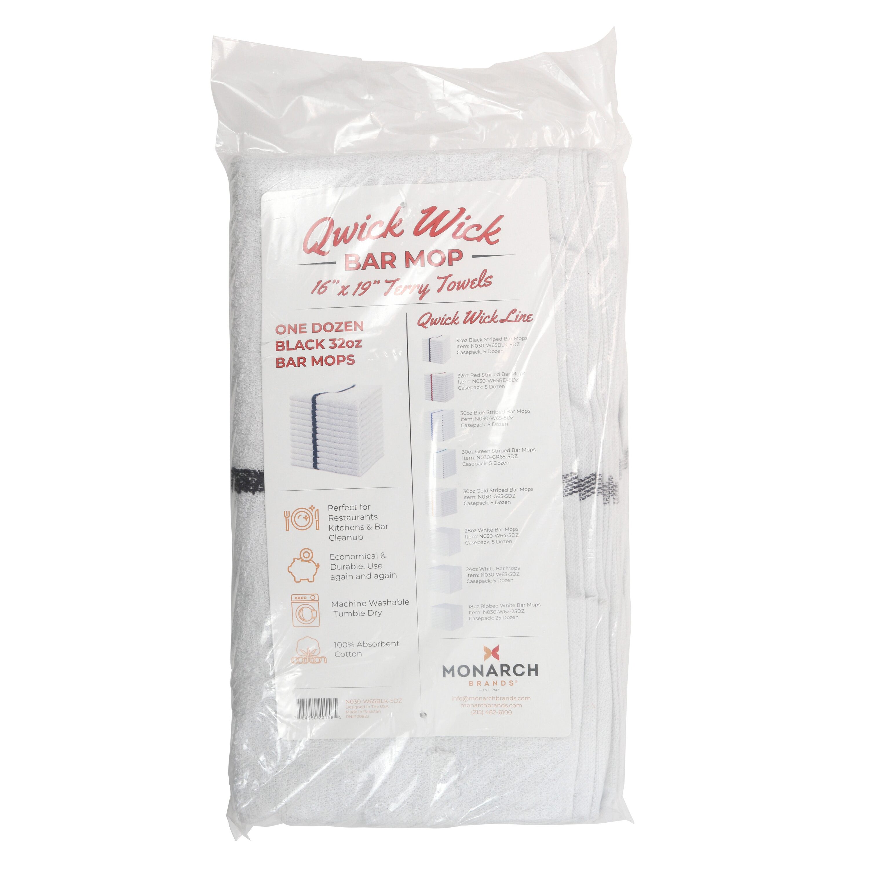 HOSPECO P-N030-W65BLK-5DZ Kitchen-Towels - Thumbnail View #5
