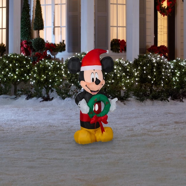 Disney Mickey 3.51-ft Lighted Mickey Mouse Christmas Inflatable at ...