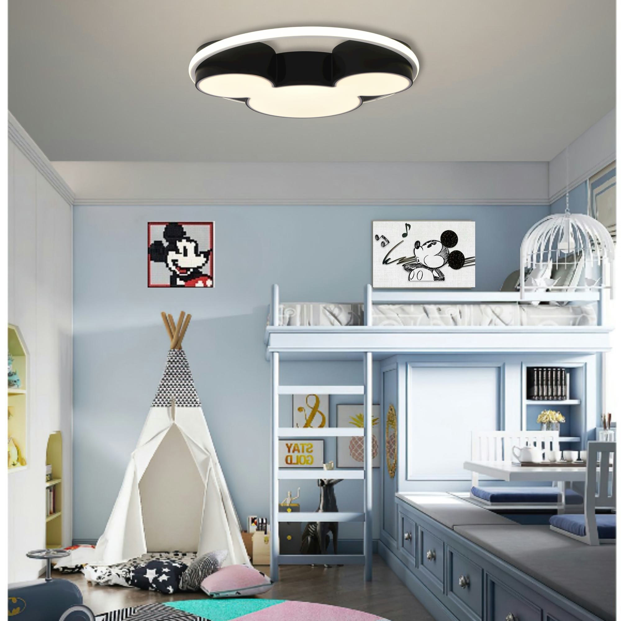 Zicbol PD1000621L Lumin 1 -Light 20.47-in Black Integrated LED Flush Mount Light