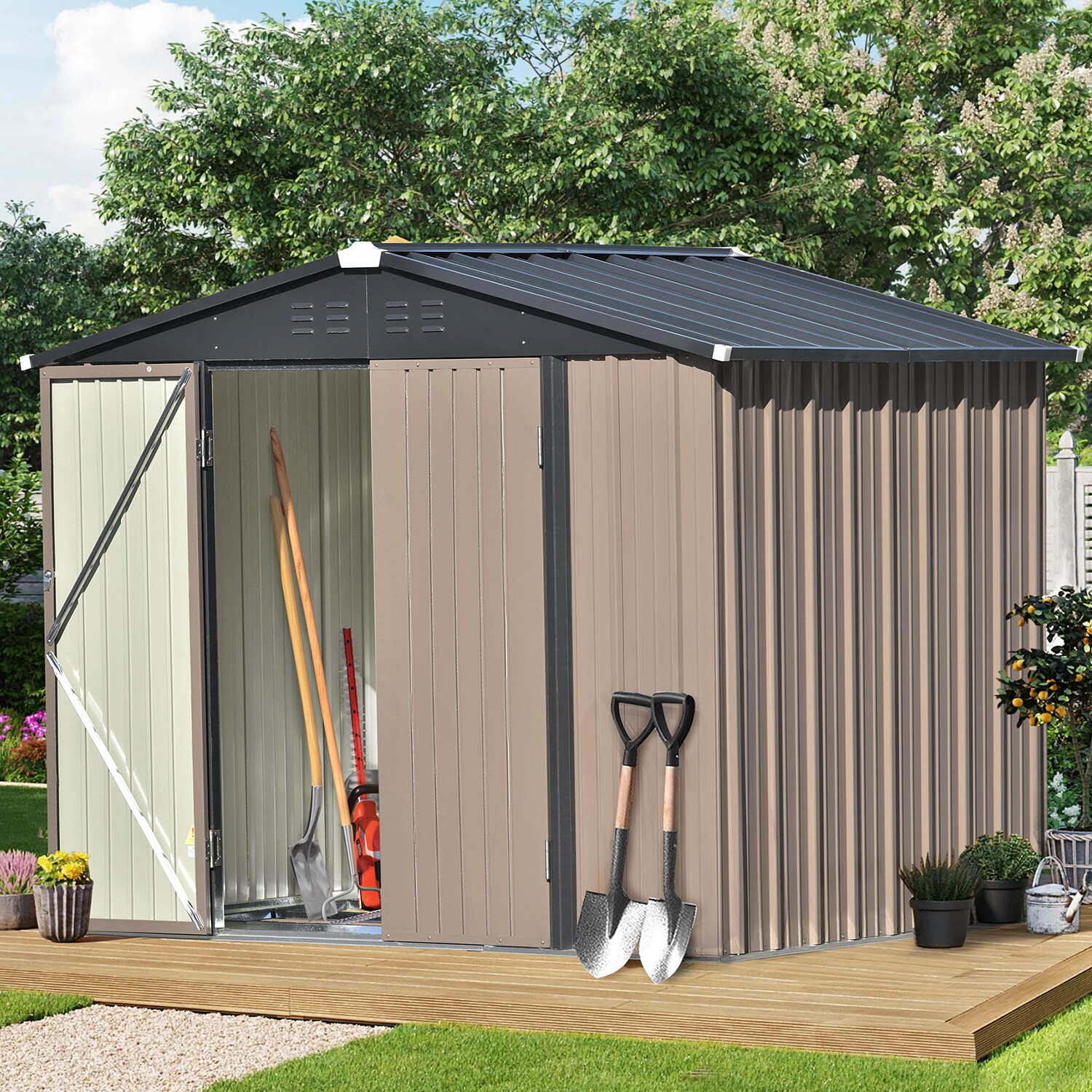 SINOFURN SYA010308GY Metal-Storage-Buildings-Sheds - View #13