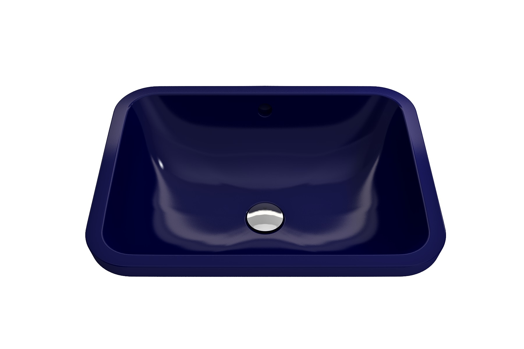 BOCCHI 1006-010-0125 Fire clay Undermount Rectangular Traditional Sapphire Blue Bathroom Sink ( 21.75-Inches x 16.25-Inches )