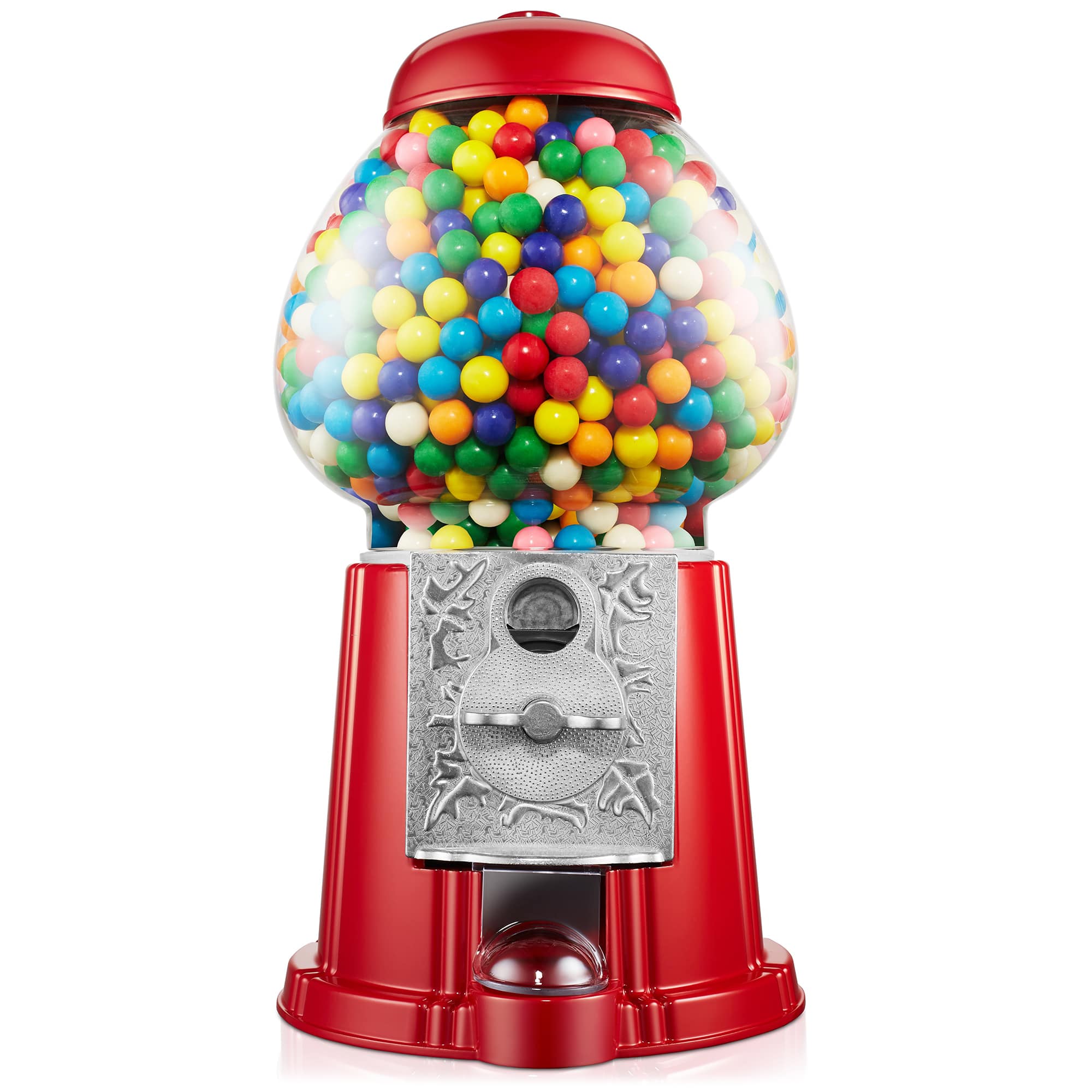 Olde Midway CON-GBL-225-RED 15-in Gumball Machine w/ Glass Globe - Red - Vintage-Style Metal Base
