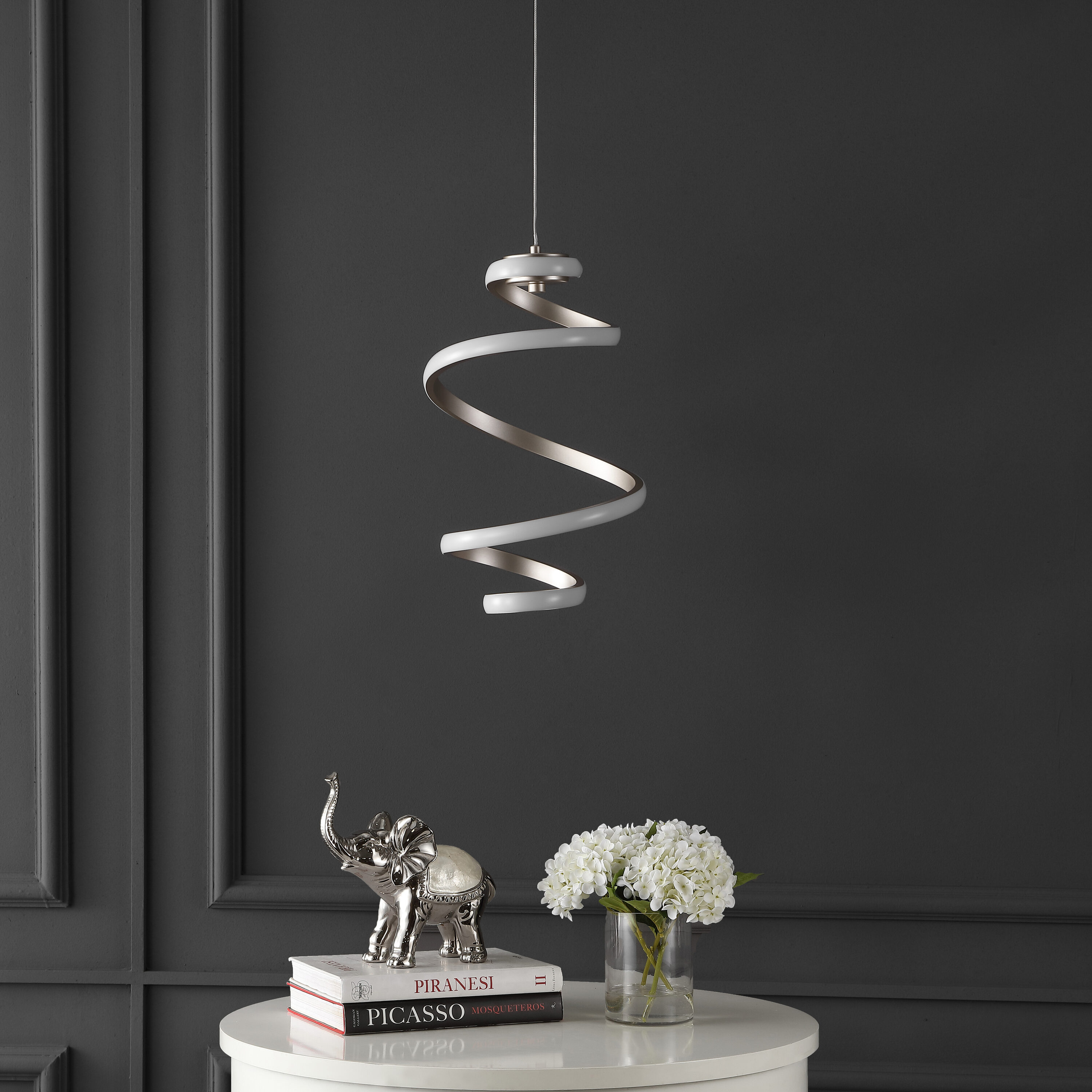 11" Silver Modern Minimalist Aluminum LED Pendant Light