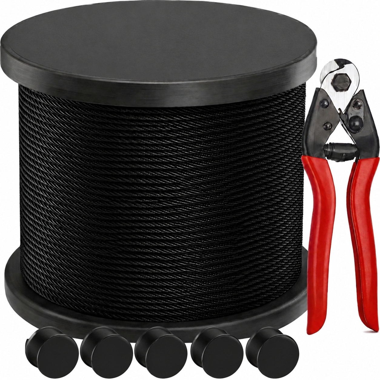 Phewnyzo  Black Stainless Steel Cable 500FT 1/8 Inch T316 Wire Rope for Deck Railing Systems and Outdoor Use durable home and garden accessory