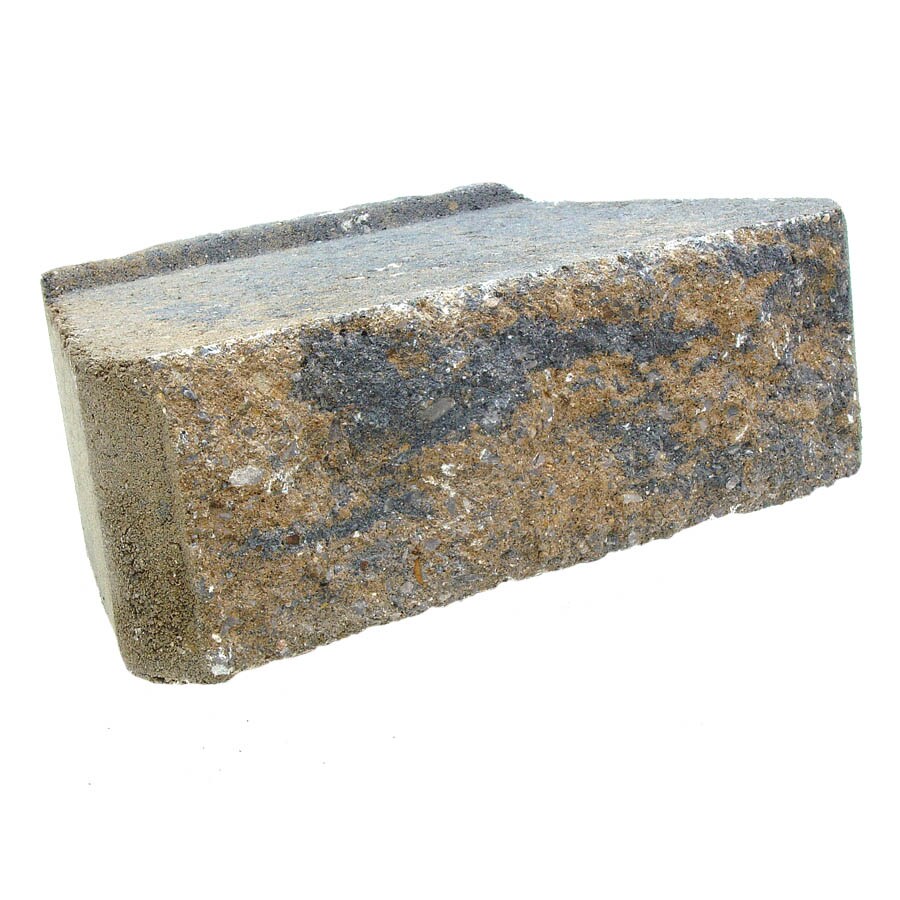  17H045TCH 4-in H x 11.7-in L x 7-in D Tan/Charcoal Concrete Retaining Wall Block