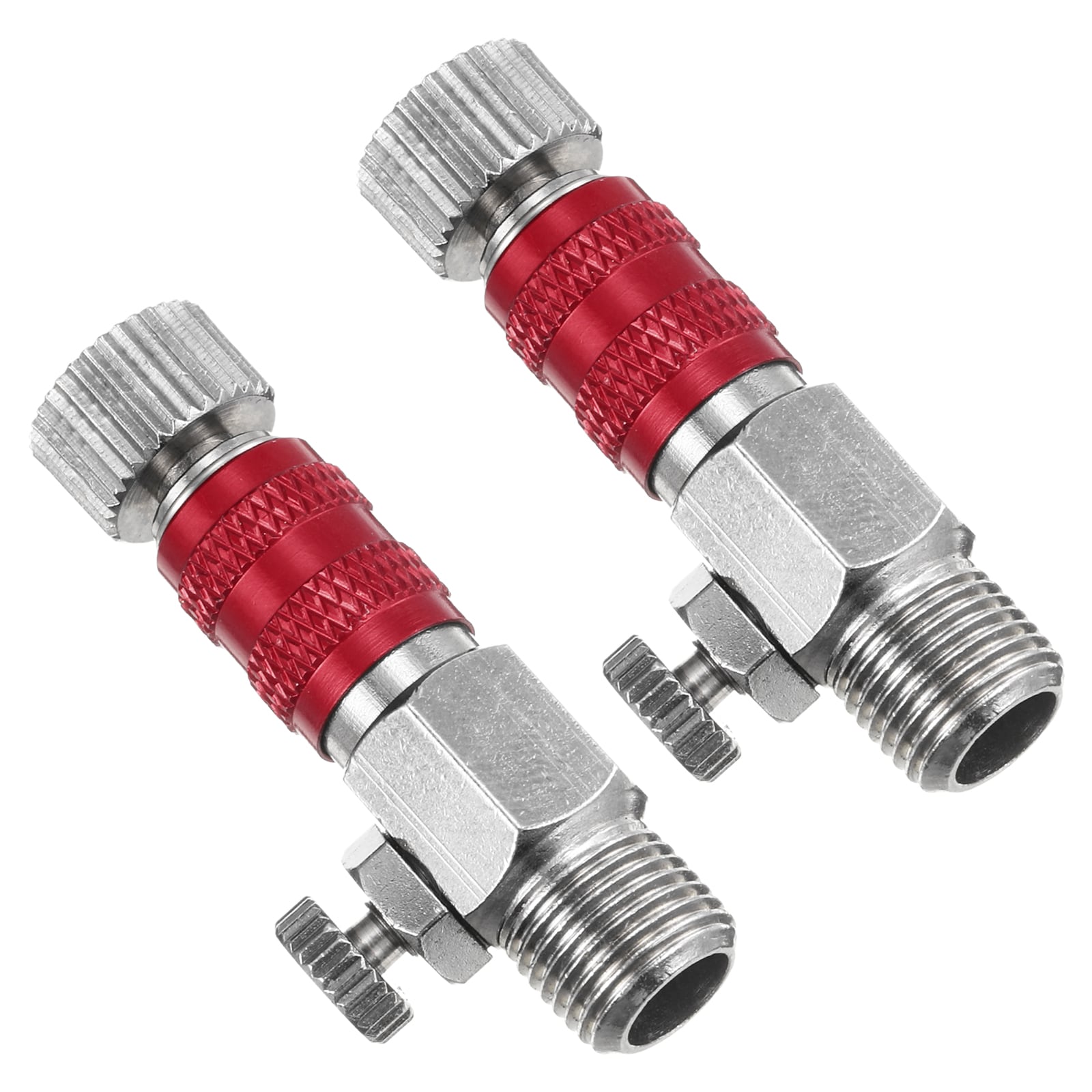 PATIKIL 1/8 Air Brush Connector Adapters 2pcs Air Brush Quick Connect Air Brush Airflow Control Valve Quick Release Disconnect for Air Brush Hose Red