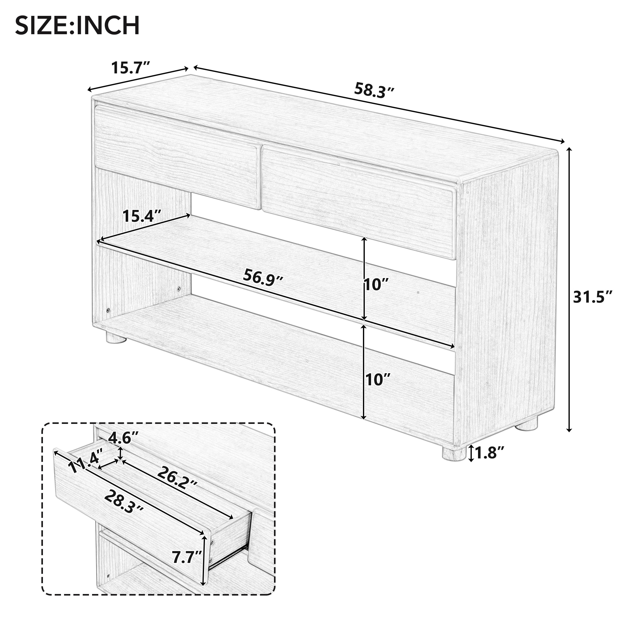 ModernLuxe N715P233434P Console-Sofa-Tables - View #3