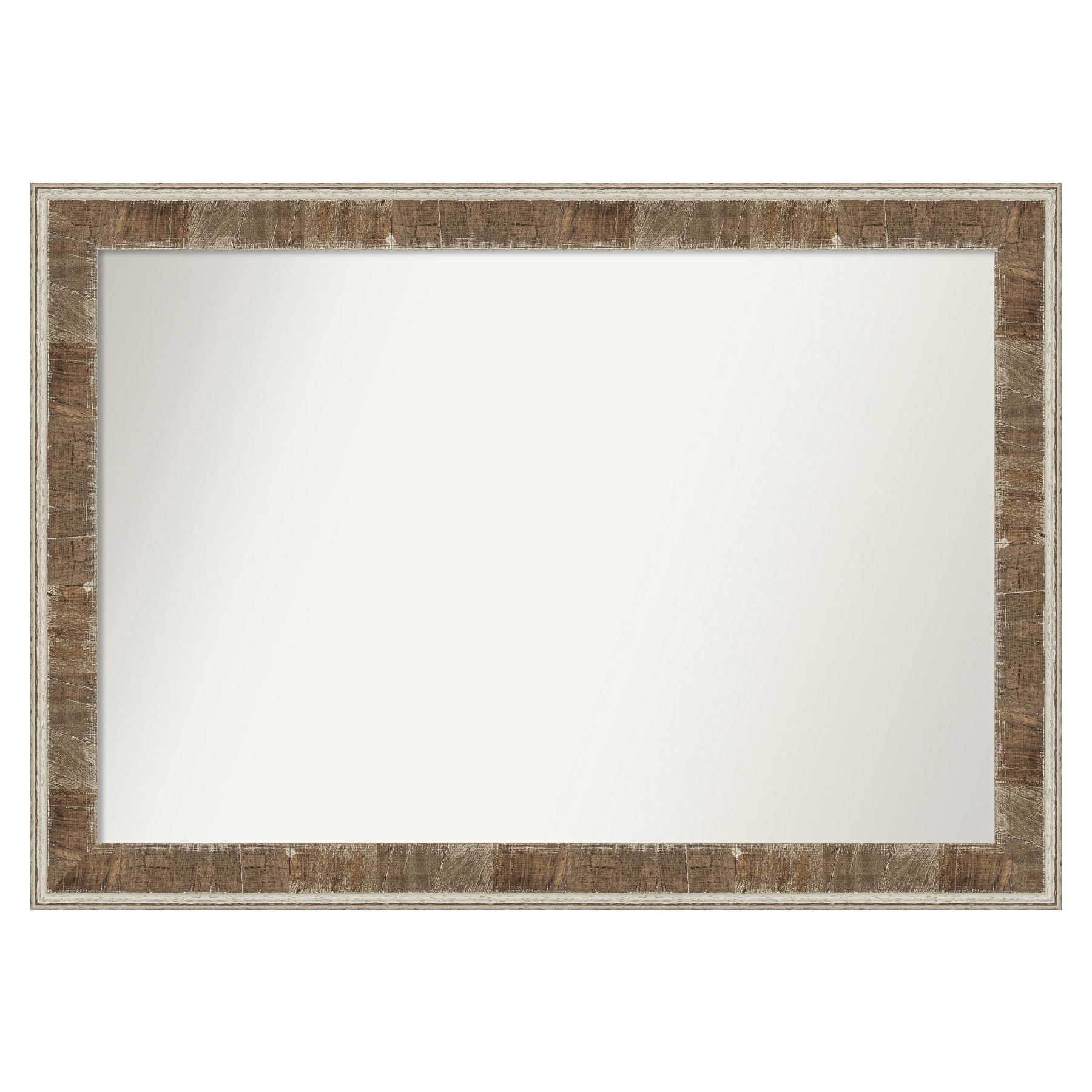 Farmhouse Brown Narrow Wood Bathroom Vanity Mirror 47.66" x 35.28"