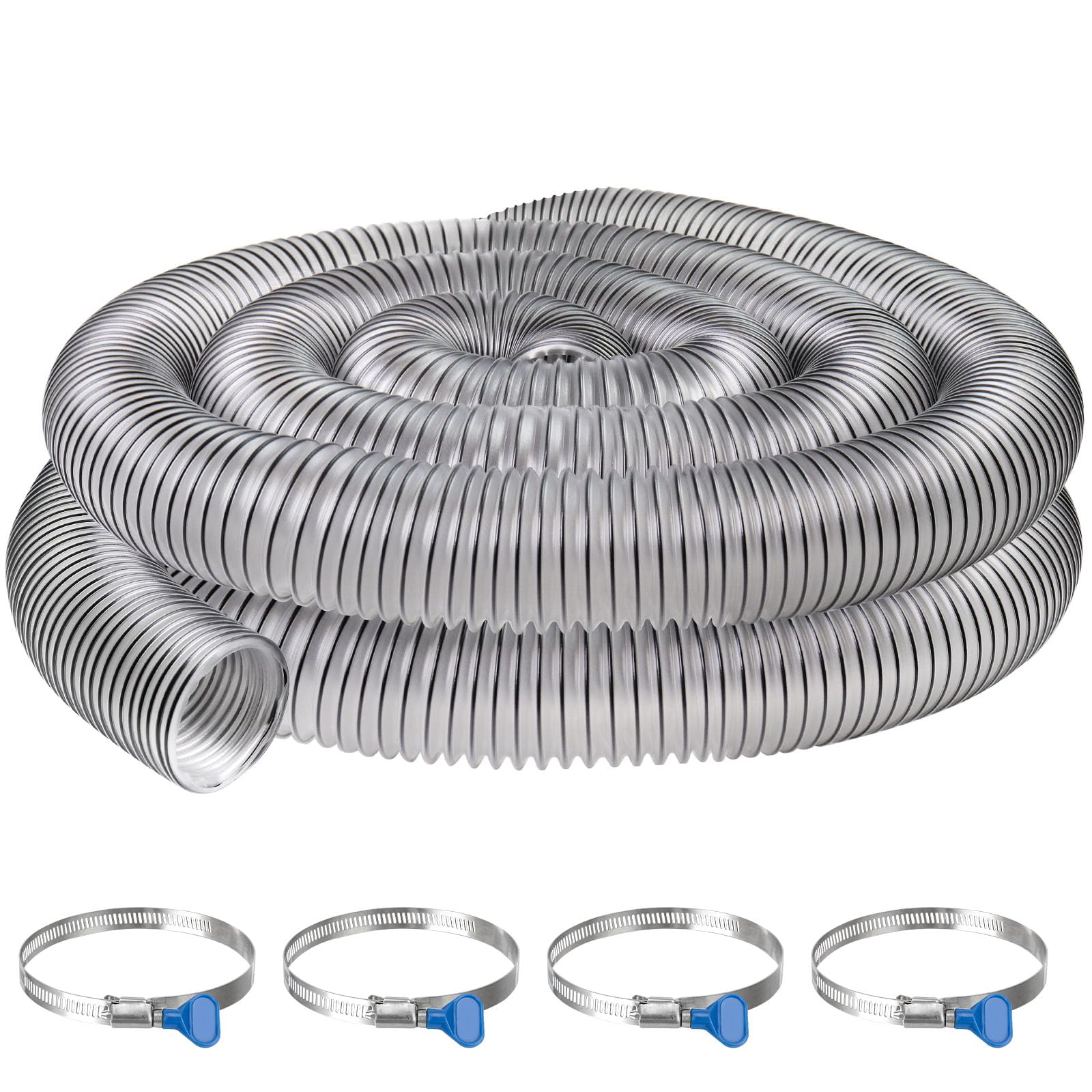 Afoxsos 2-1/2 in by 20 ft PVC Dust Collection Hose Flexible Clear Tube with Carbon Steel Wire for Woodworking Workshop Dust Collectors #LAF0803F378