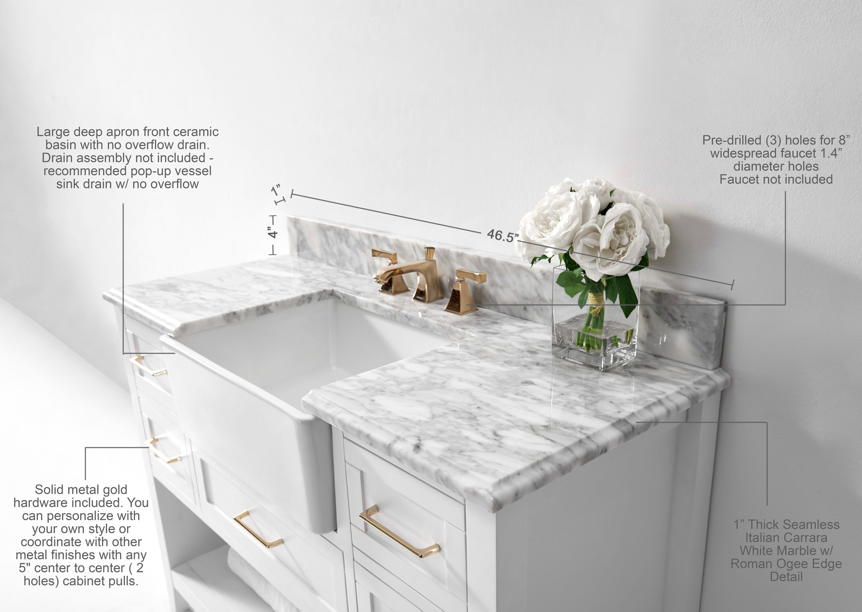 Ancerre Designs VTS-HAYLEY-48-W-CW Bath-Vanity-Combo - View #5