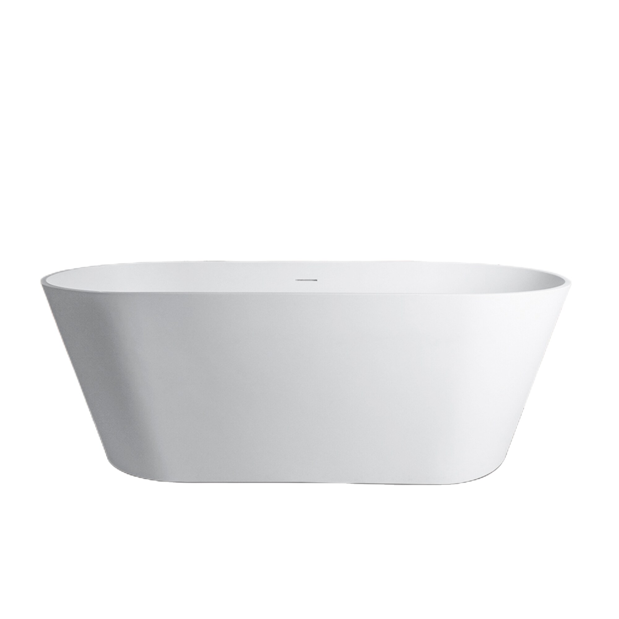 Glossy White 59'' Freestanding Solid Surface Bathtub