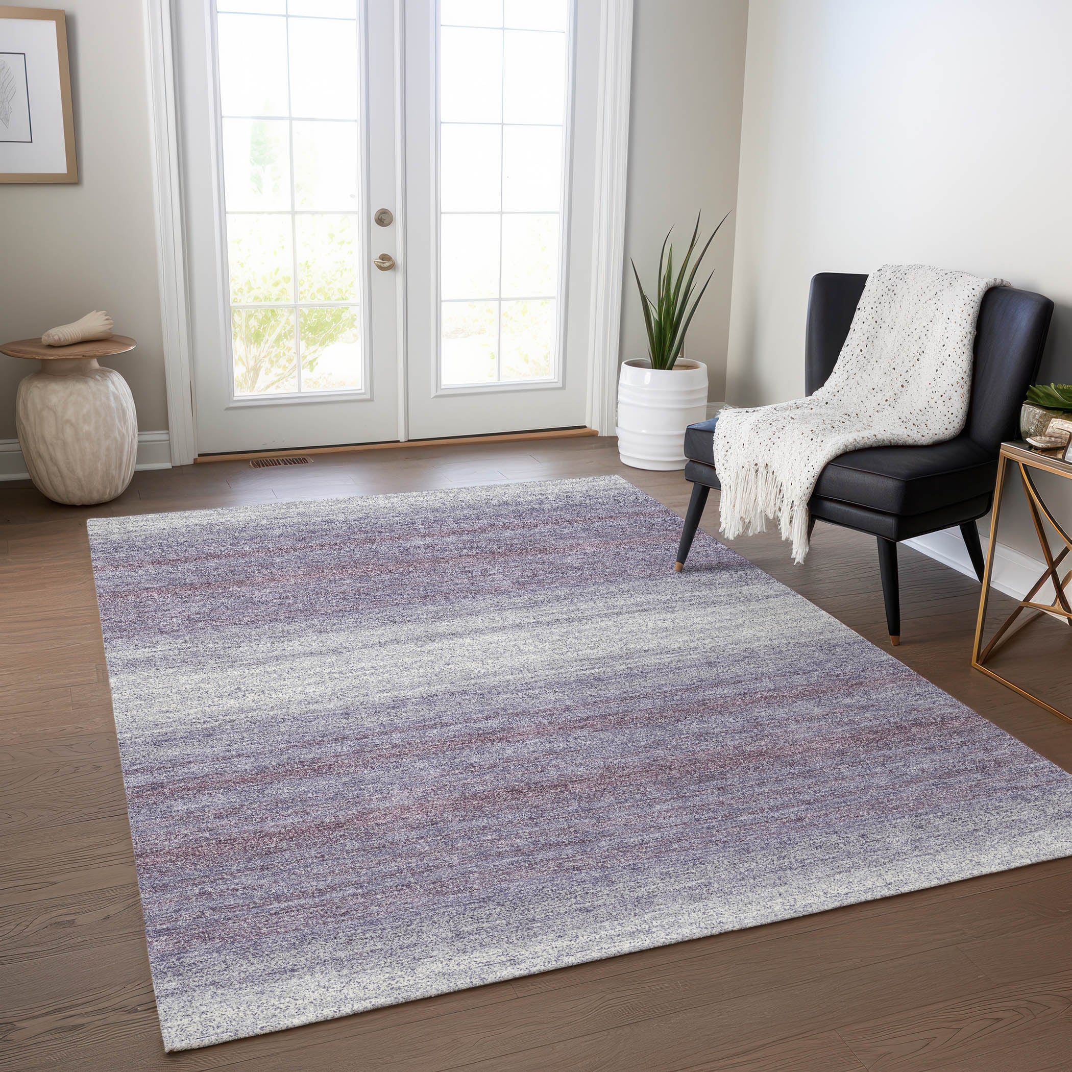 Addison Rugs ACN1033LV5X8 Chantille ACN1033LV 5 x 7 (ft) Polyester Lavender Rectangular Indoor/Outdoor Geometric Machine washable Area rug