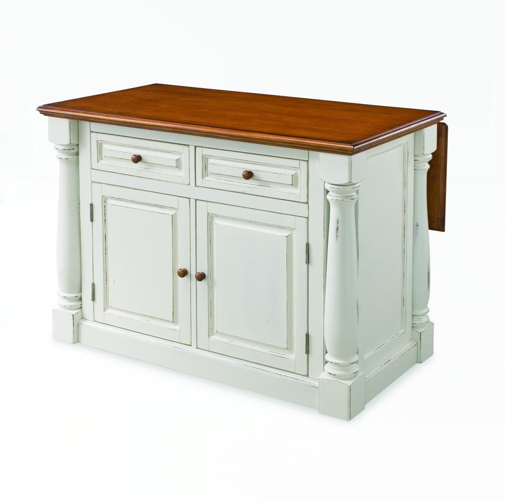 Furniture of America White Wood Base with Wood Top Kitchen Island (54-in x  66-in x 36-in) in the Kitchen Islands & Carts department at