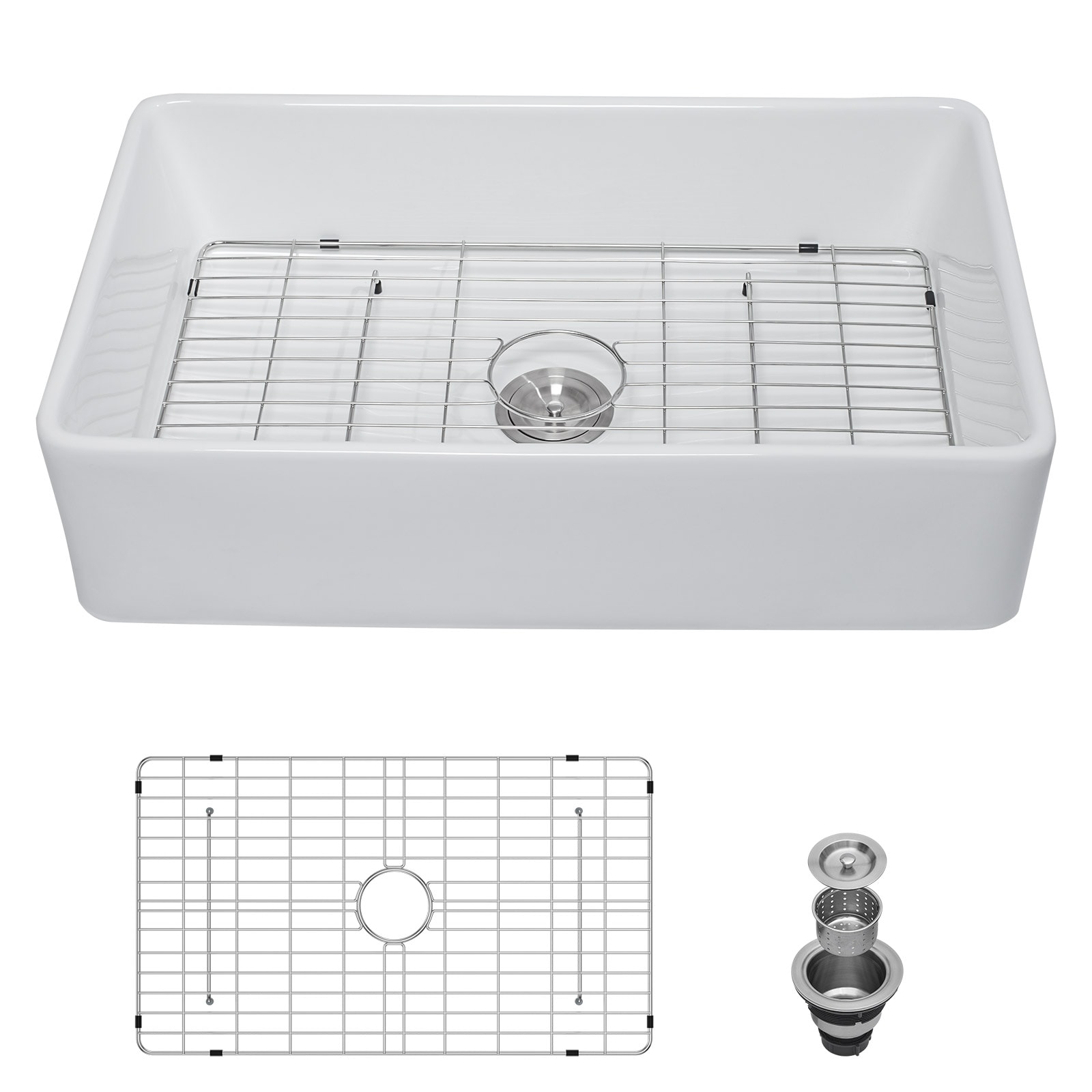 Lordear LD-SAW3320R1 Undermount 33-in x 20-in Fireclay Single bowl Kitchen Sink