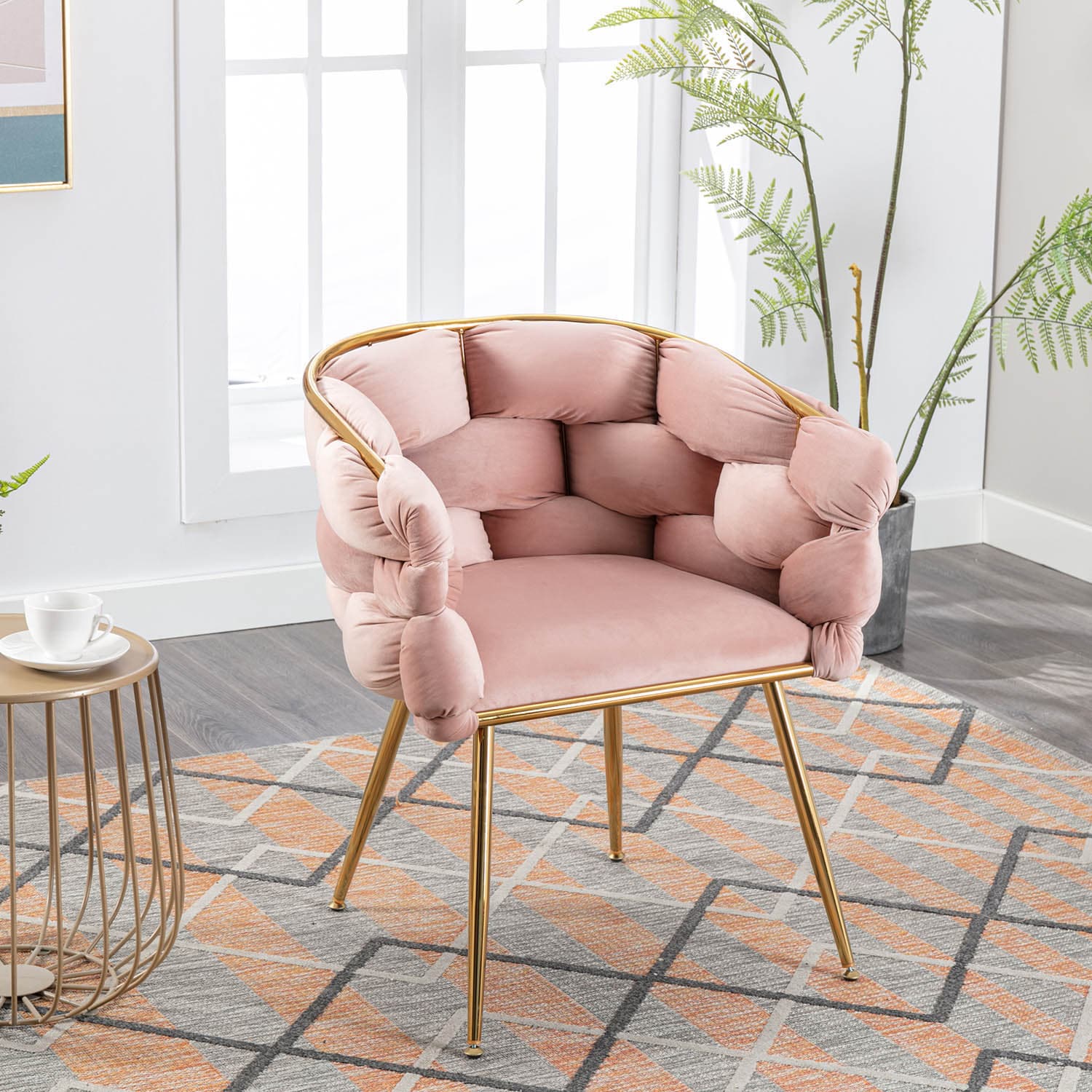 B and m discount pink velvet chair