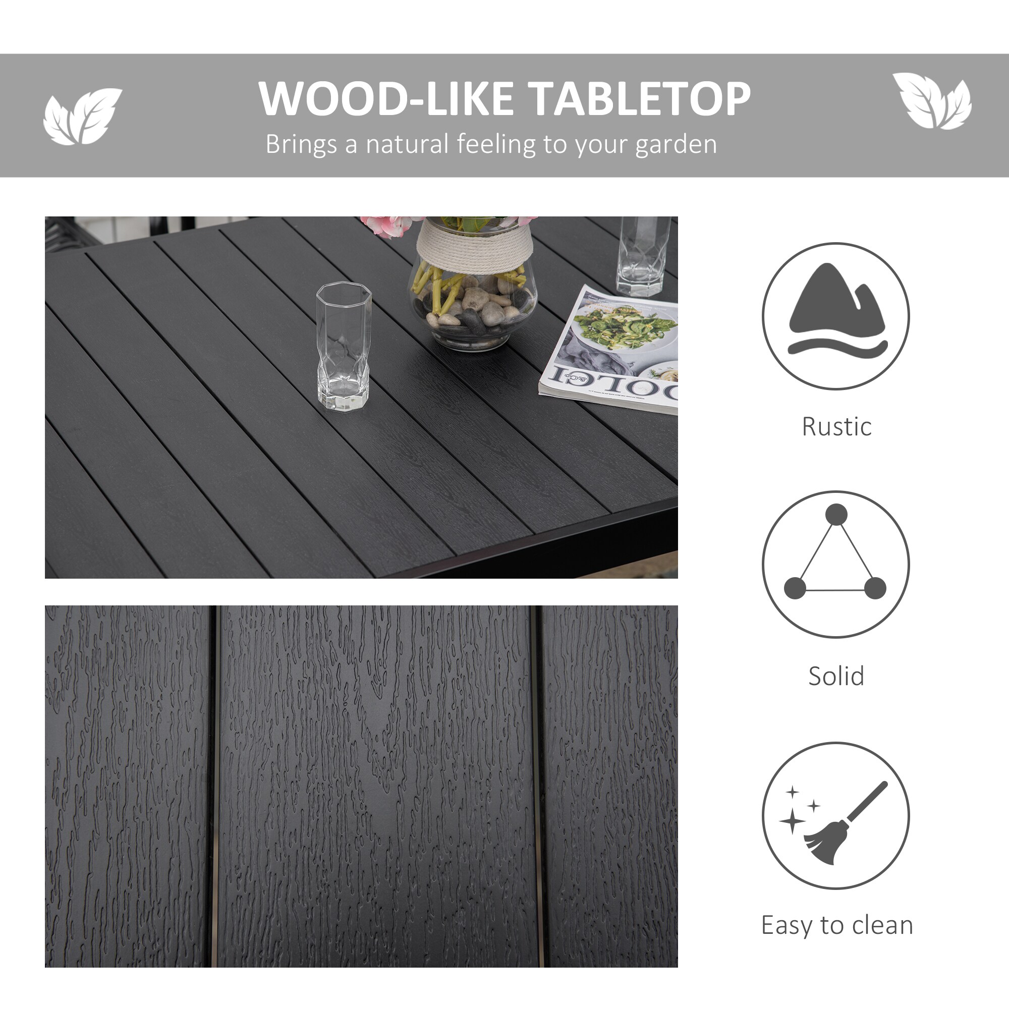 Outsunny 84B-917BK Patio-Tables - View #4