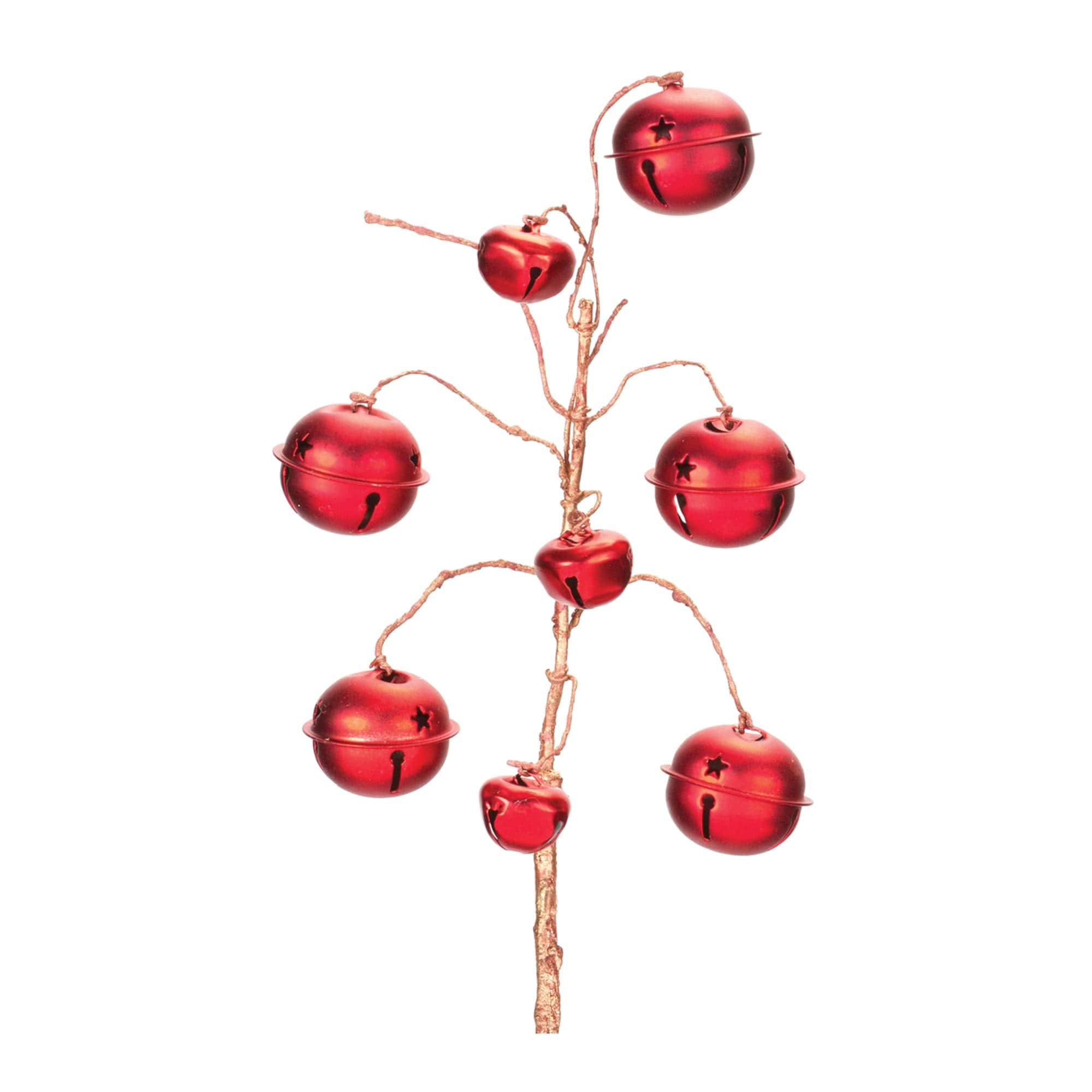 Melrose International - Red Sleigh Bell Spray (Set of 6)