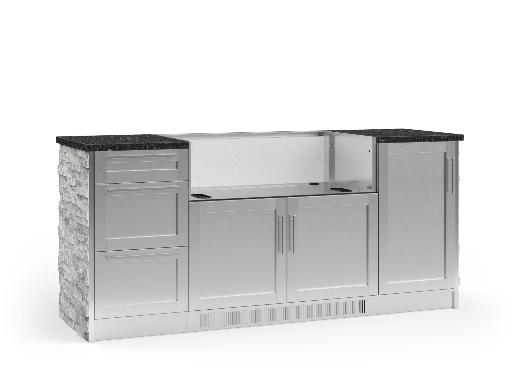 NewAge Products 68324 Signature Series Stainless Steel 8 -Piece 79.16-in W x 25.5-in D x 37-in H Modular Outdoor Kitchen Set