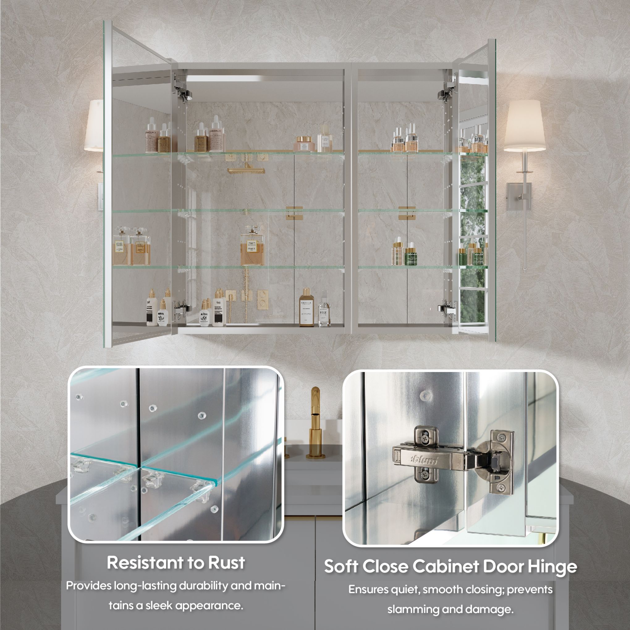 WELLFOR ROSA2012LR Bathroom-Medicine-Cabinets - View #6