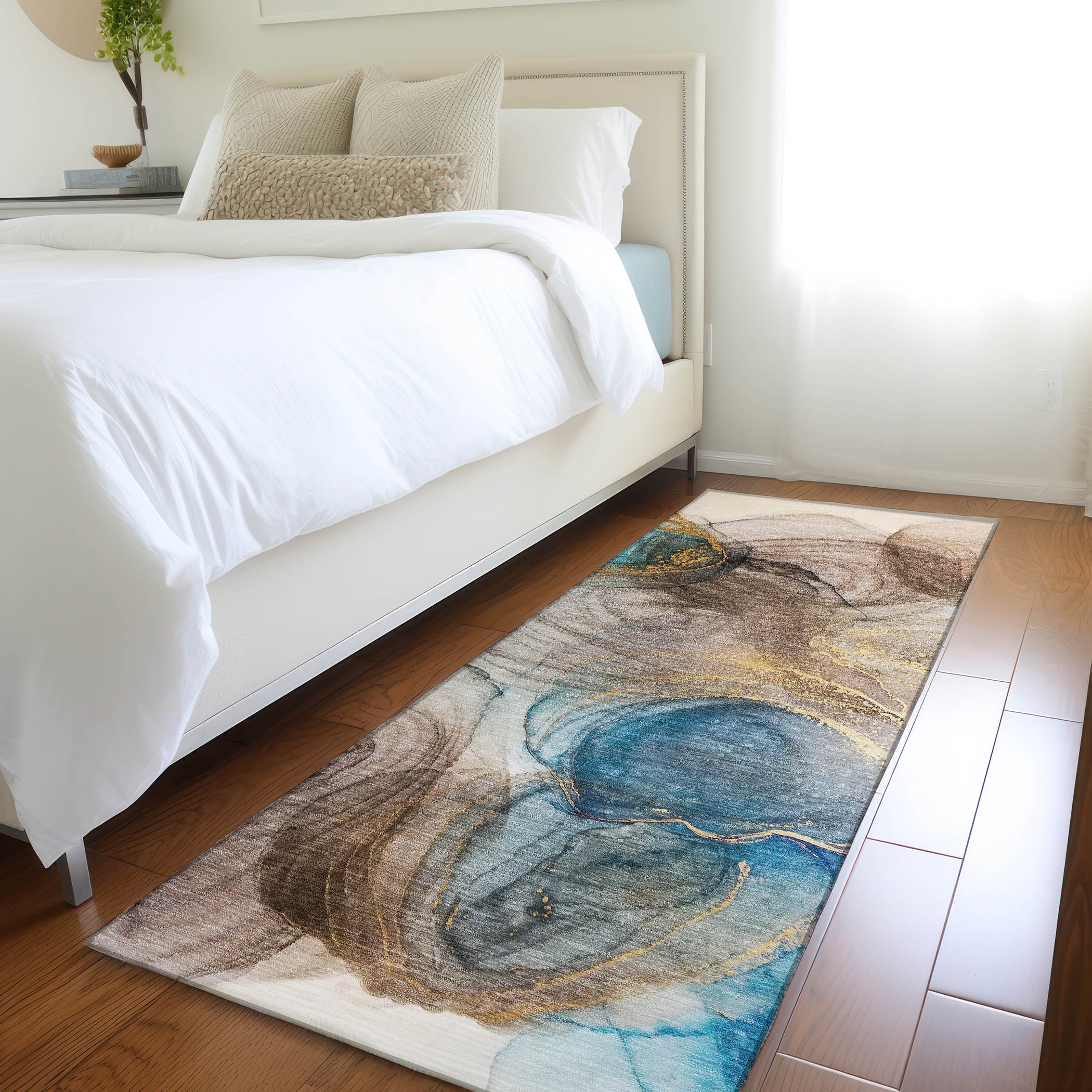 Addison Rugs ACN513BG2X8 Chantille ACN513BG 2 x 7 (ft) Polyester Beige Rectangular Indoor/Outdoor Abstract Machine washable Area rug